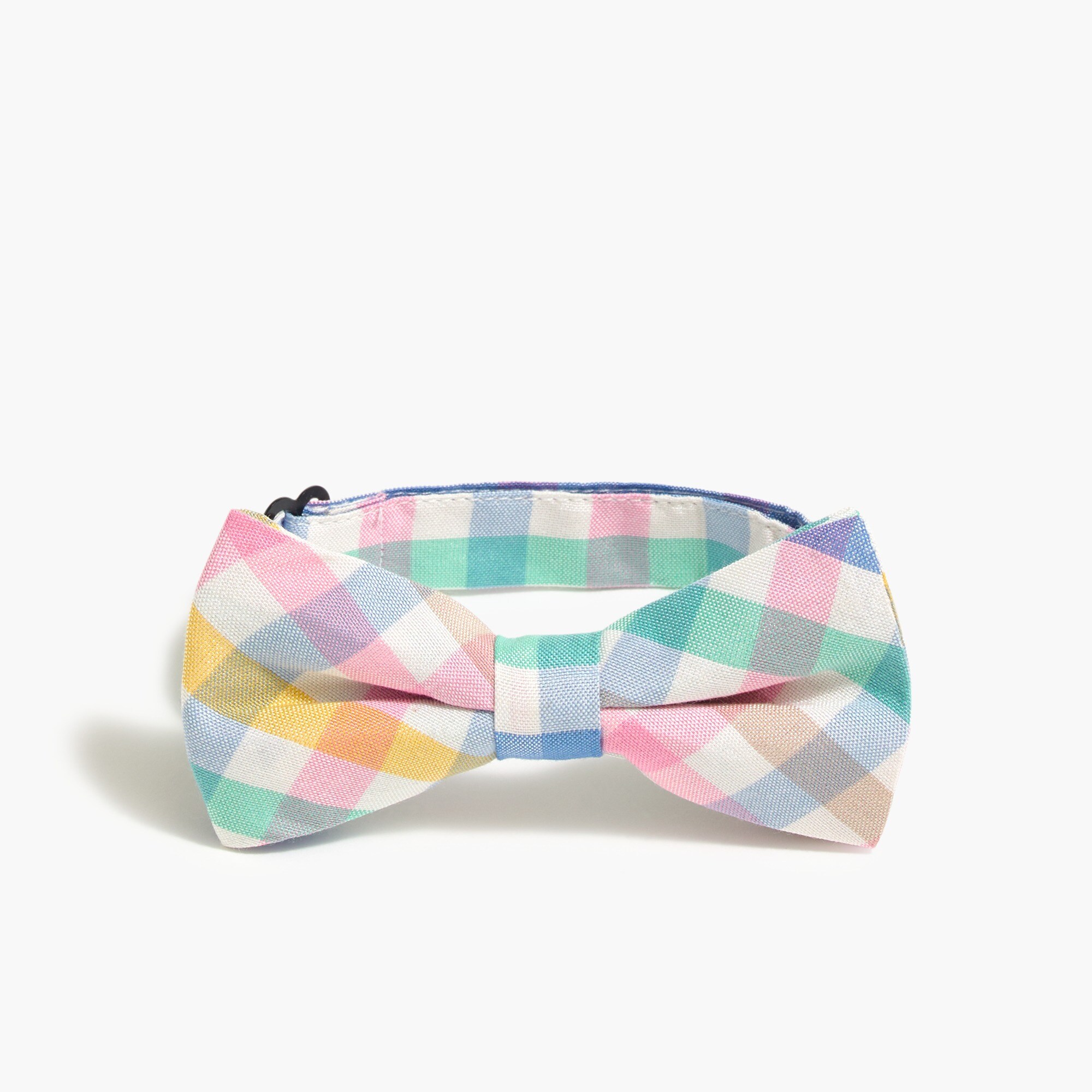 Boys' rainbow gingham bow tie