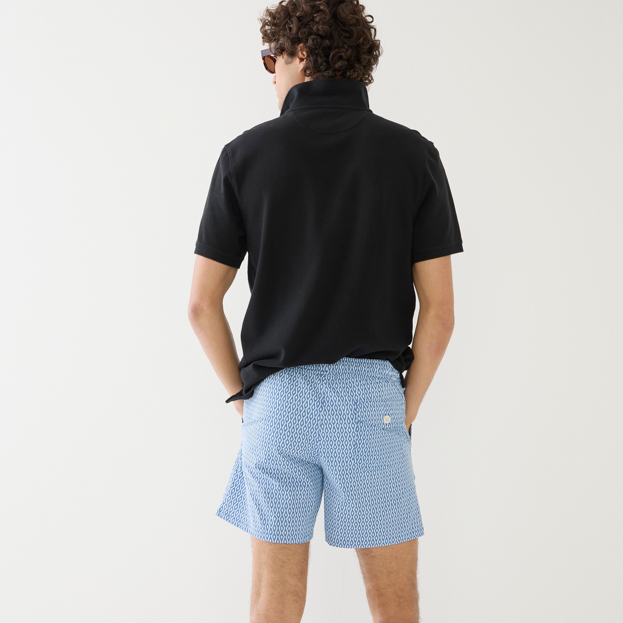 6" stretch swim trunk in print