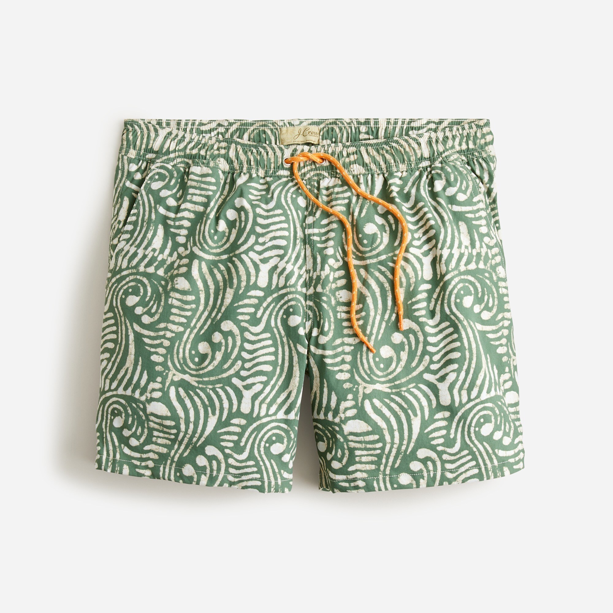 6" stretch swim trunk in batik print