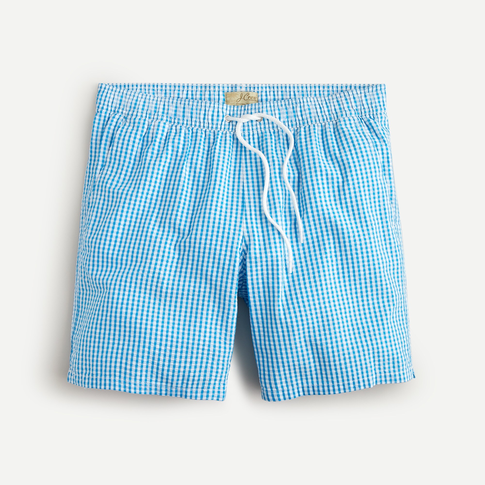 J.Crew 8" Swim Trunk In Gingham Seersucker For Men