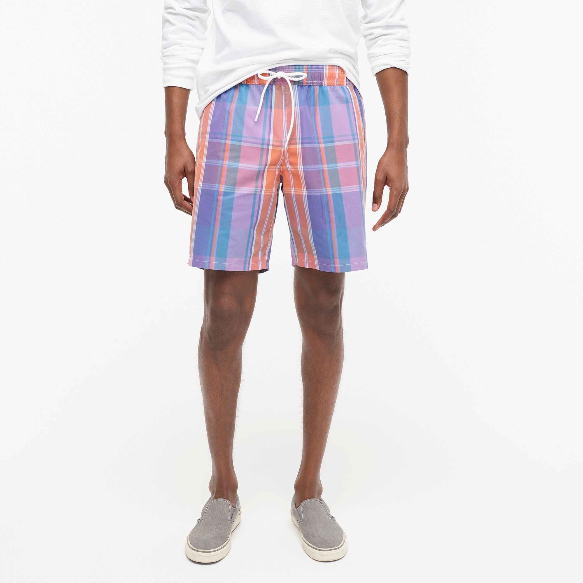 J.Crew 8" Swim Trunk In Yarndyed Plaid For Men