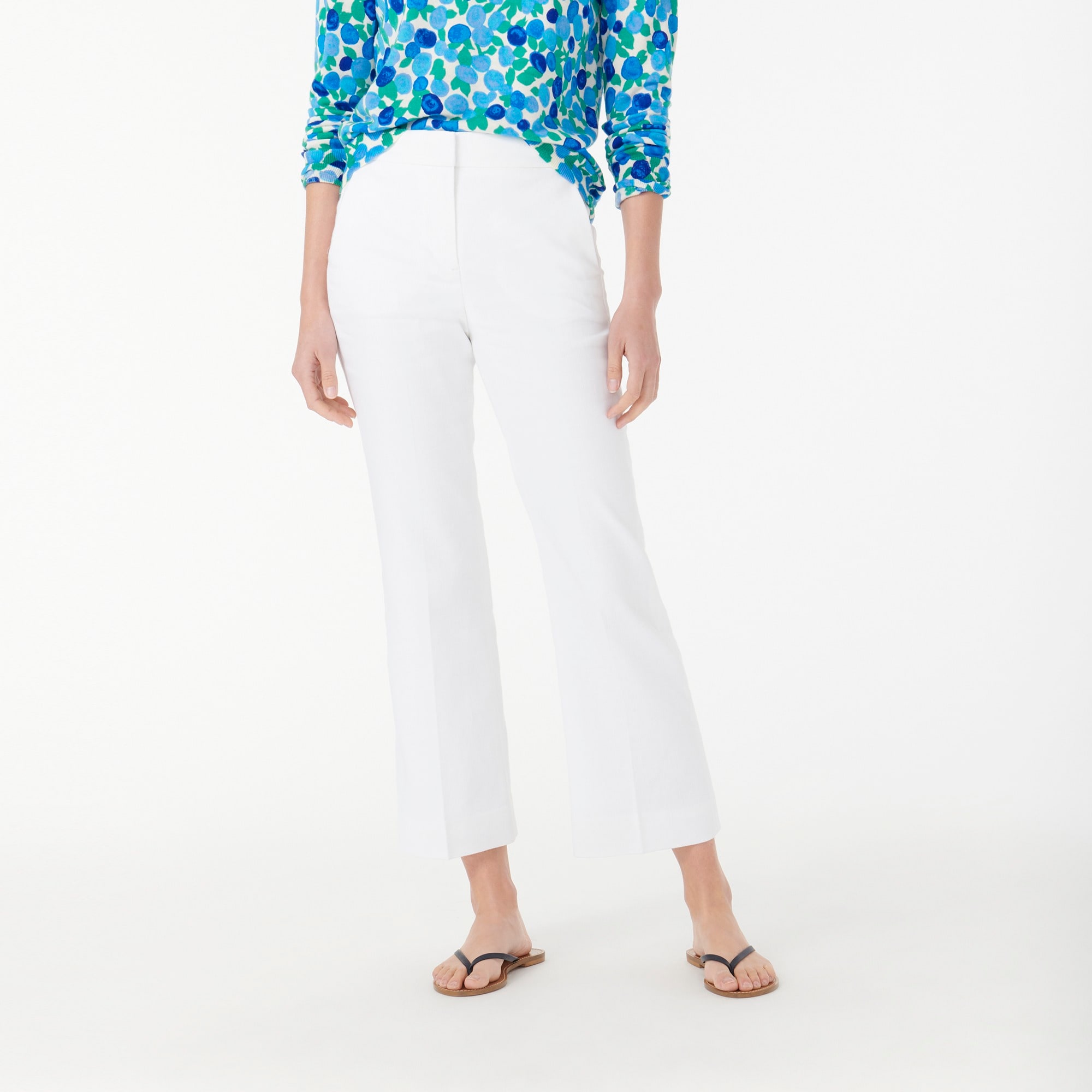 j.crew: hayden kickout crop pant in stretch linen for women, right side, view zoomed