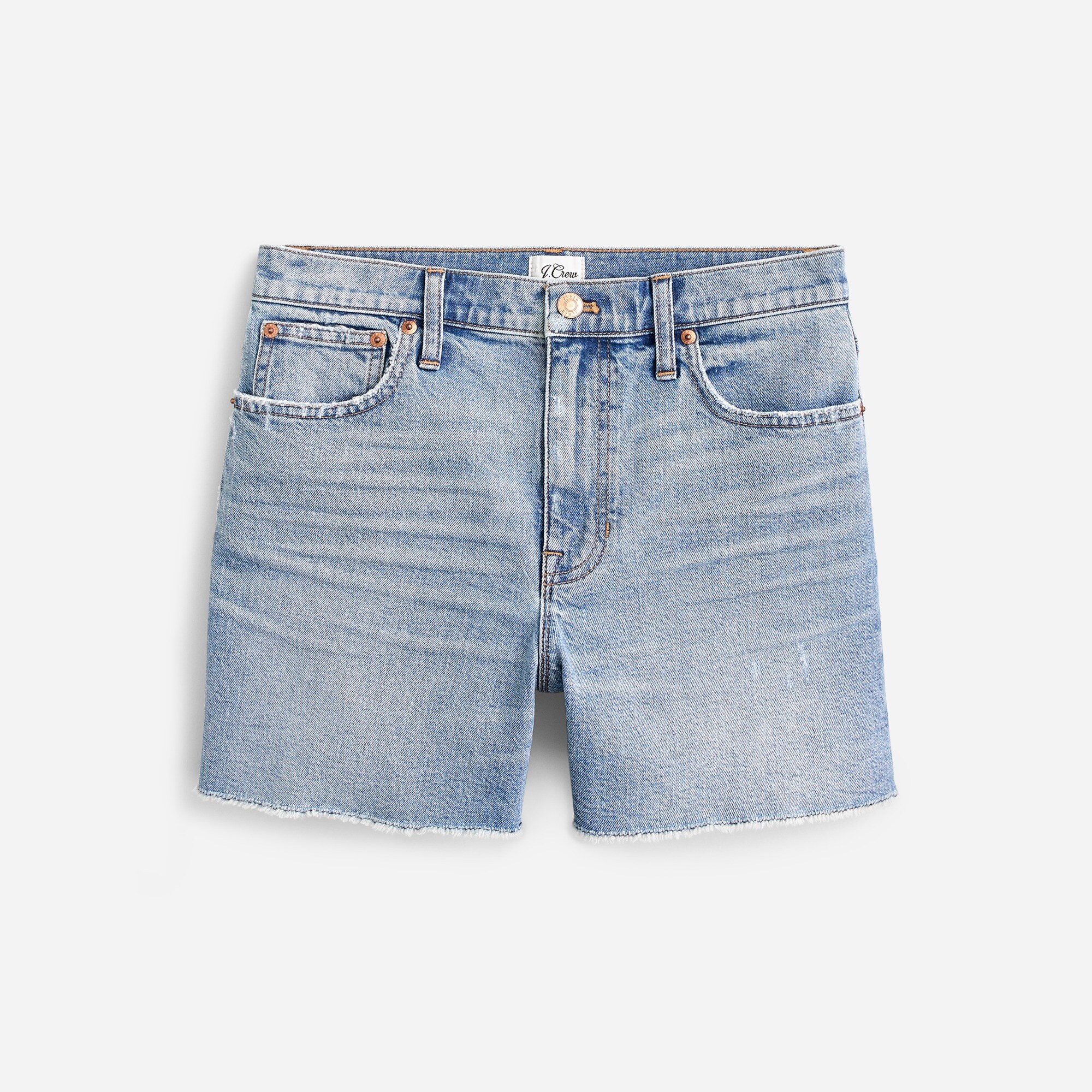High-rise denim short in Tea Time wash