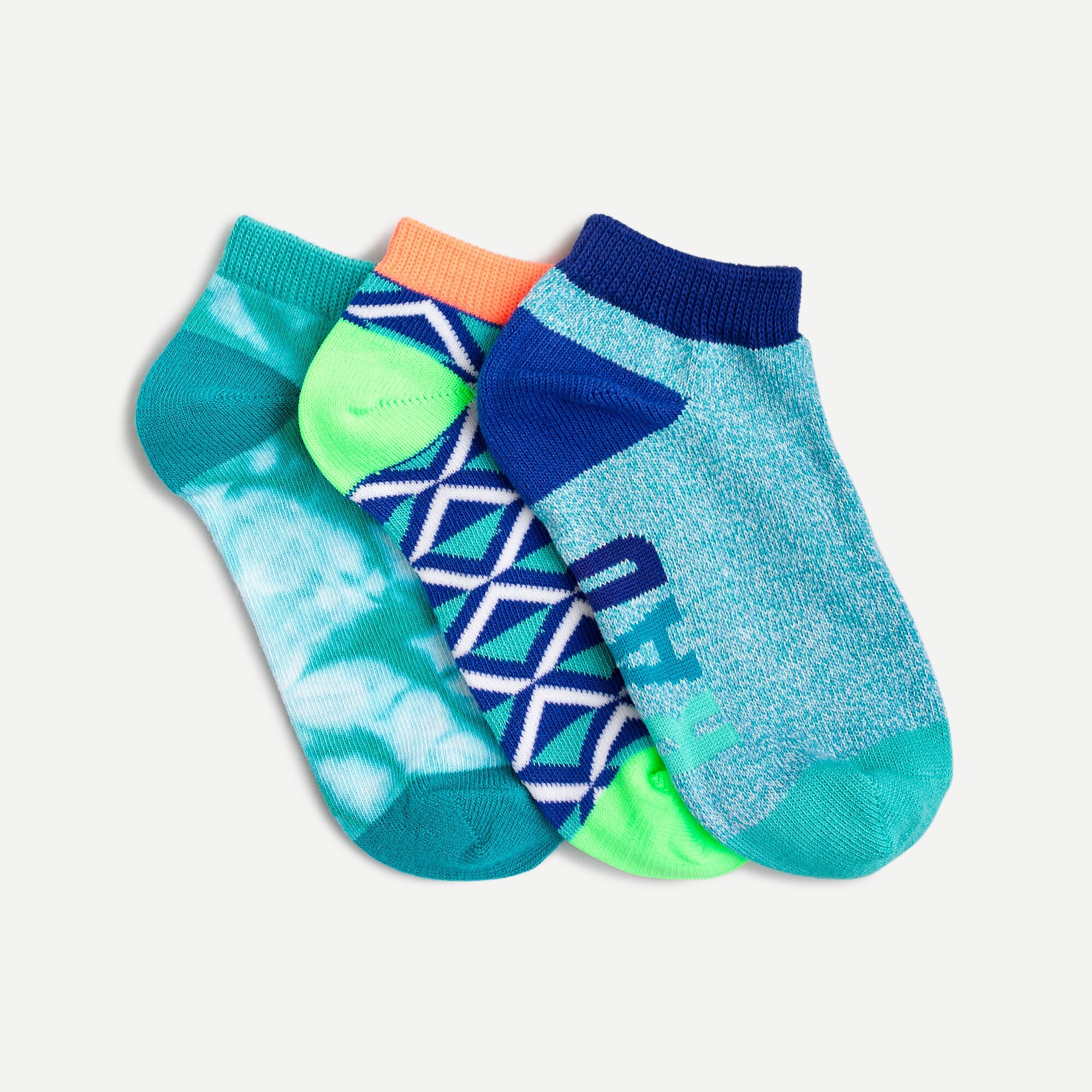 Boys' printed ankle socks three-pack