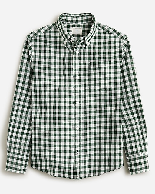  Kids' button-down linen-blend shirt