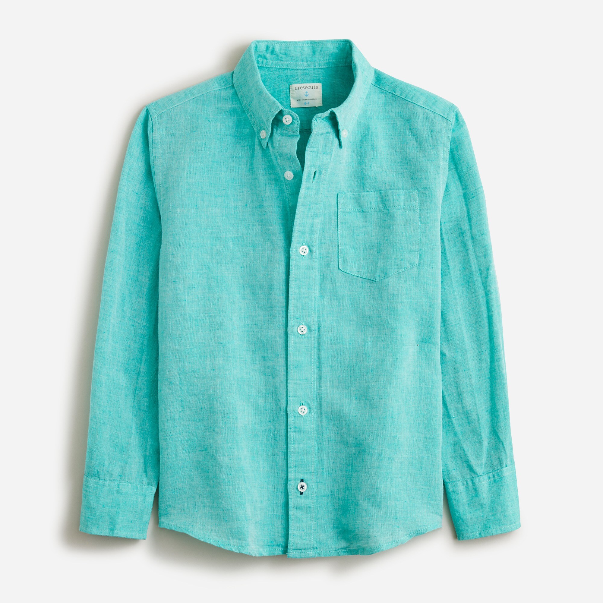  Kids' button-down linen-blend shirt