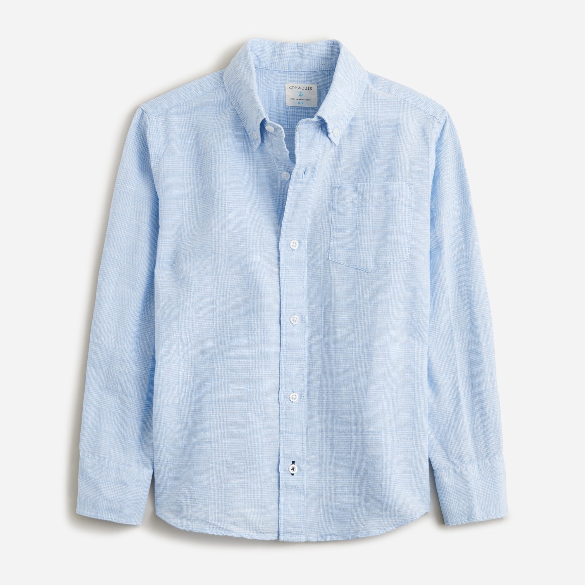  Kids' button-down linen-blend shirt
