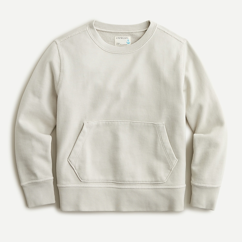 j.crew: boys' crewneck sweatshirt in garment-dyed cotton blend for boys, right side, view zoomed