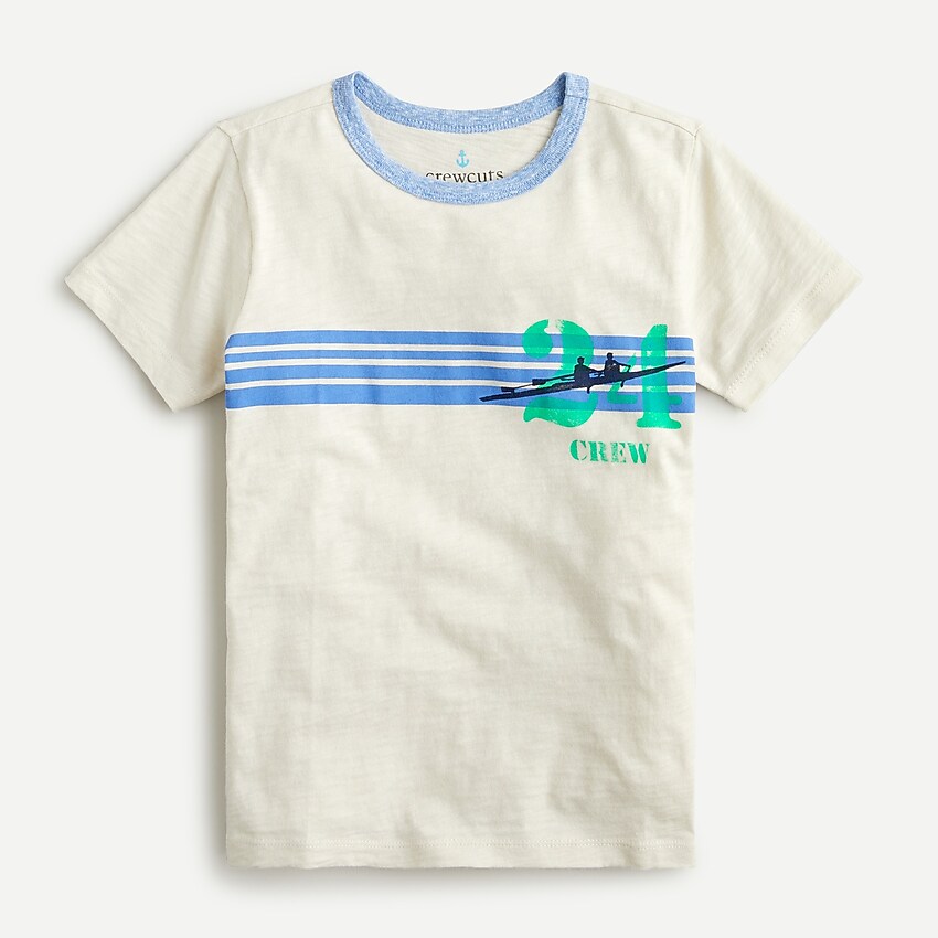 j.crew: kids' short-sleeve crew stripe t-shirt for boys, right side, view zoomed