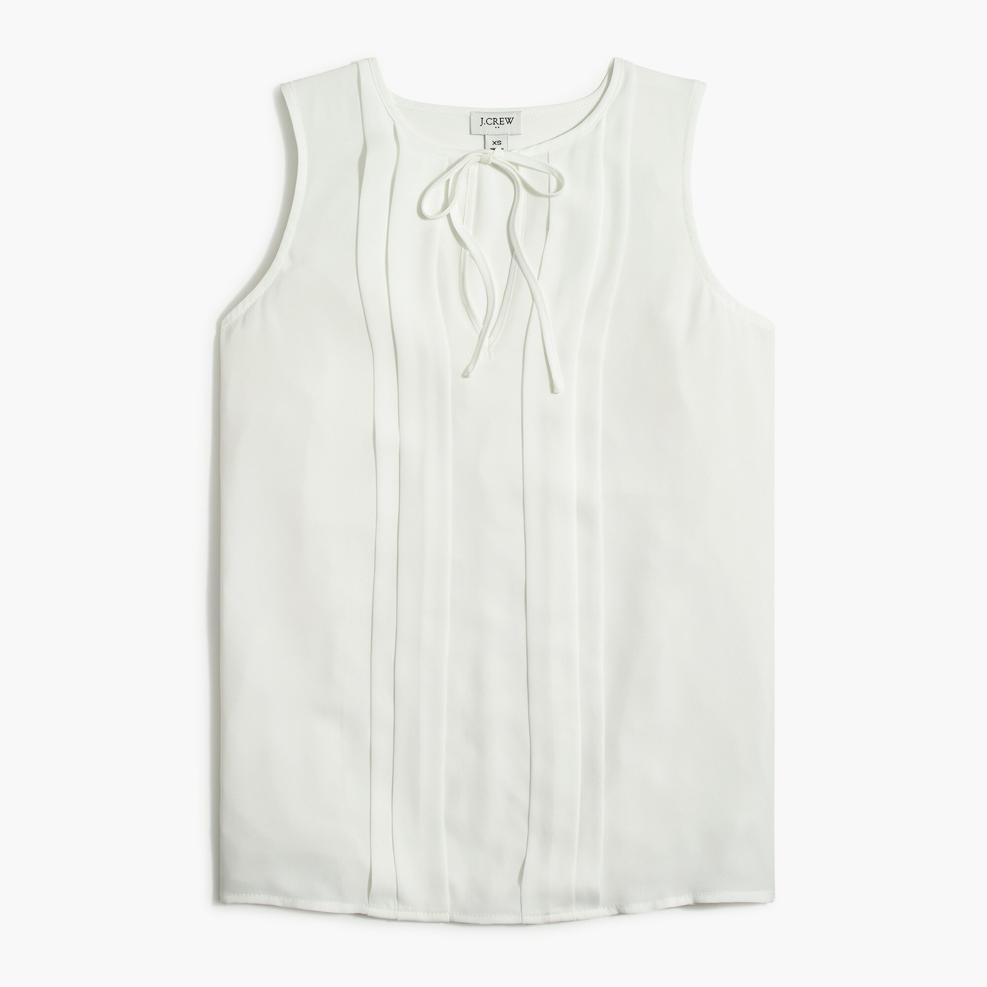 sleeveless pleated tie-neck top for women