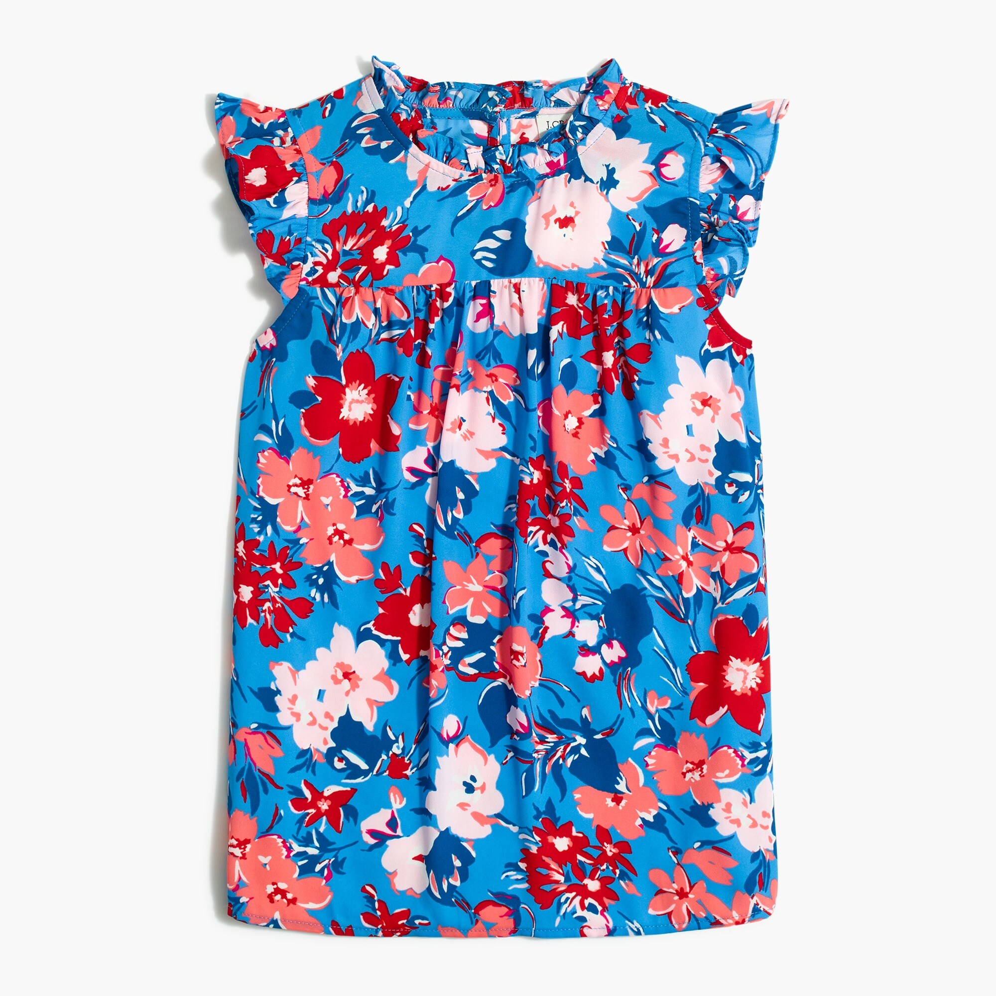 ruffleneck shirred top for women