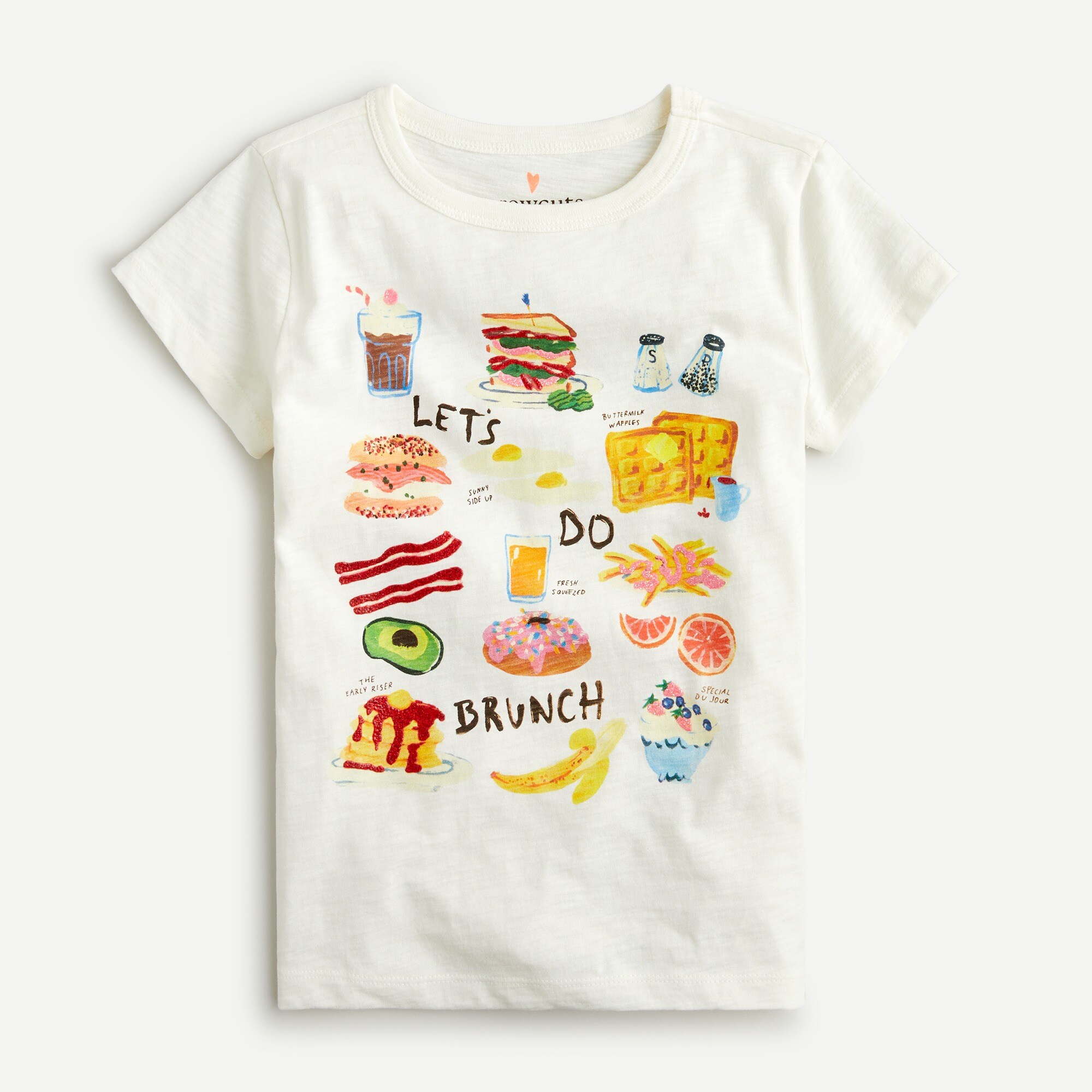 Girls' short-sleeve "let's do brunch" T-shirt