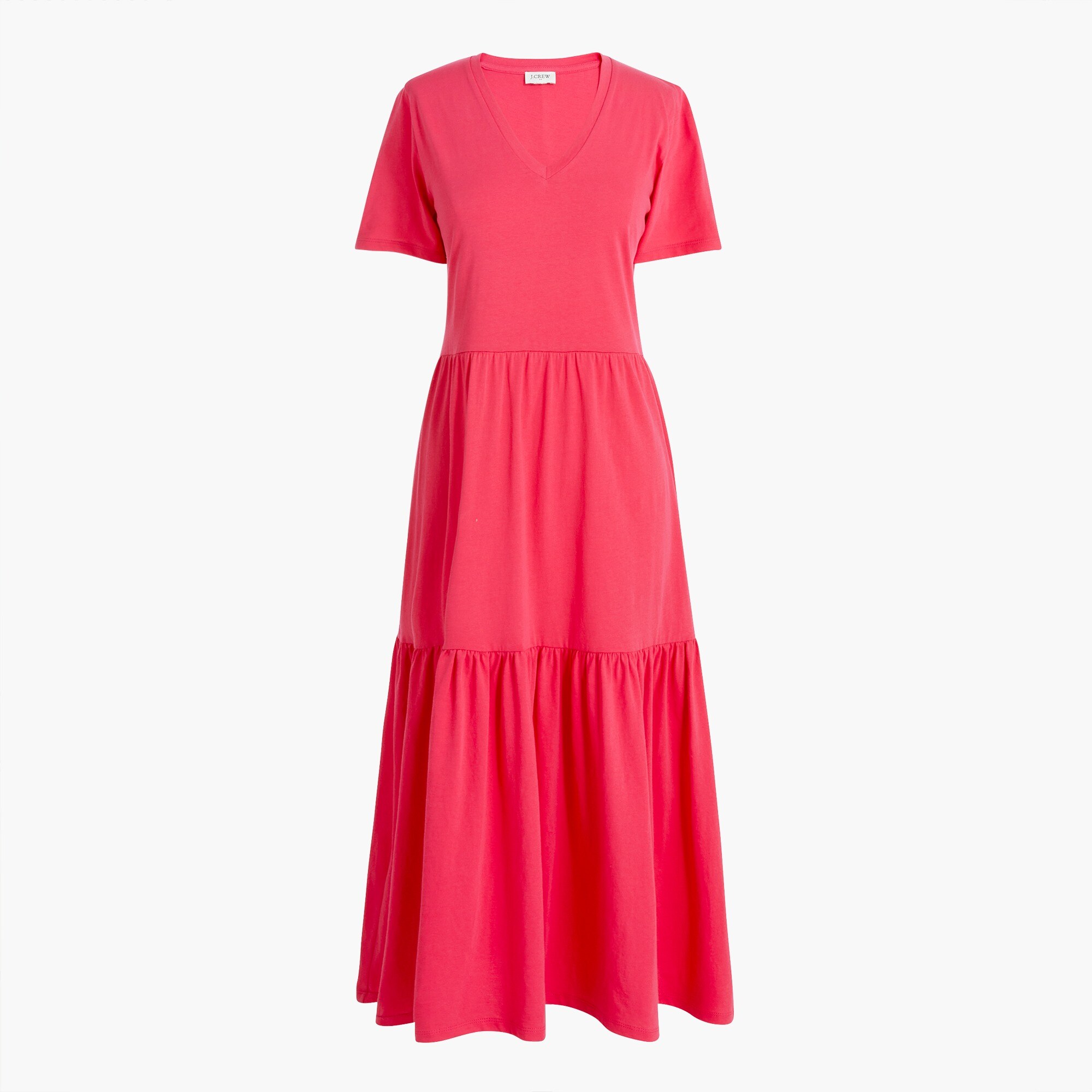 v-neck tiered knit midi dress for women
