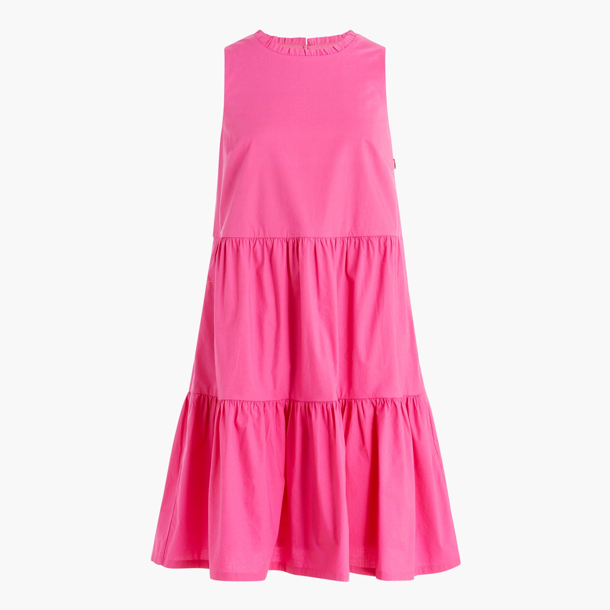 Sleeveless tiered mini dress in cotton poplin