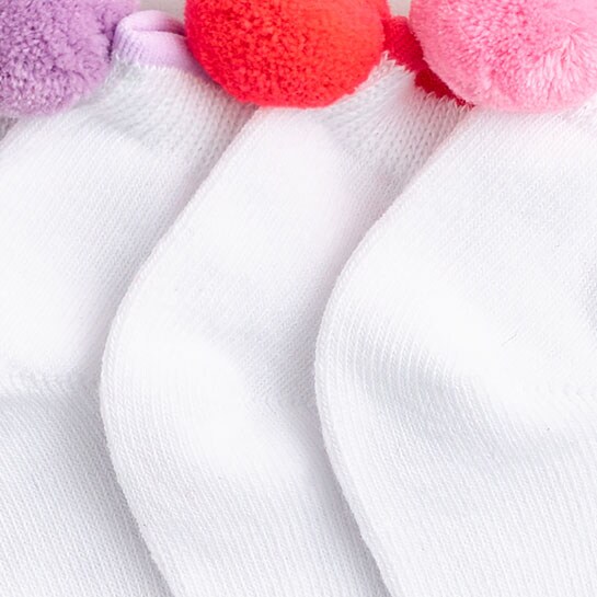 Girls' pom-pom ankle socks five-pack NAVY CHERRY MULTI j.crew: girls' pom-pom ankle socks five-pack for girls