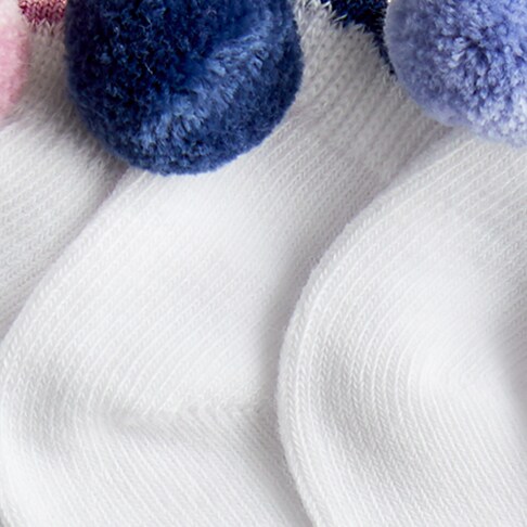Girls' pom-pom ankle socks five-pack NAVY CHERRY MULTI j.crew: girls' pom-pom ankle socks five-pack for girls