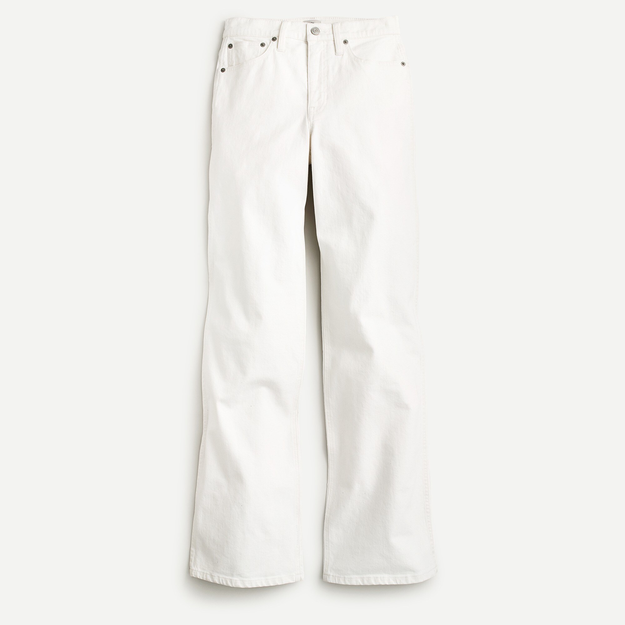 High-rise full-length flare jean in white