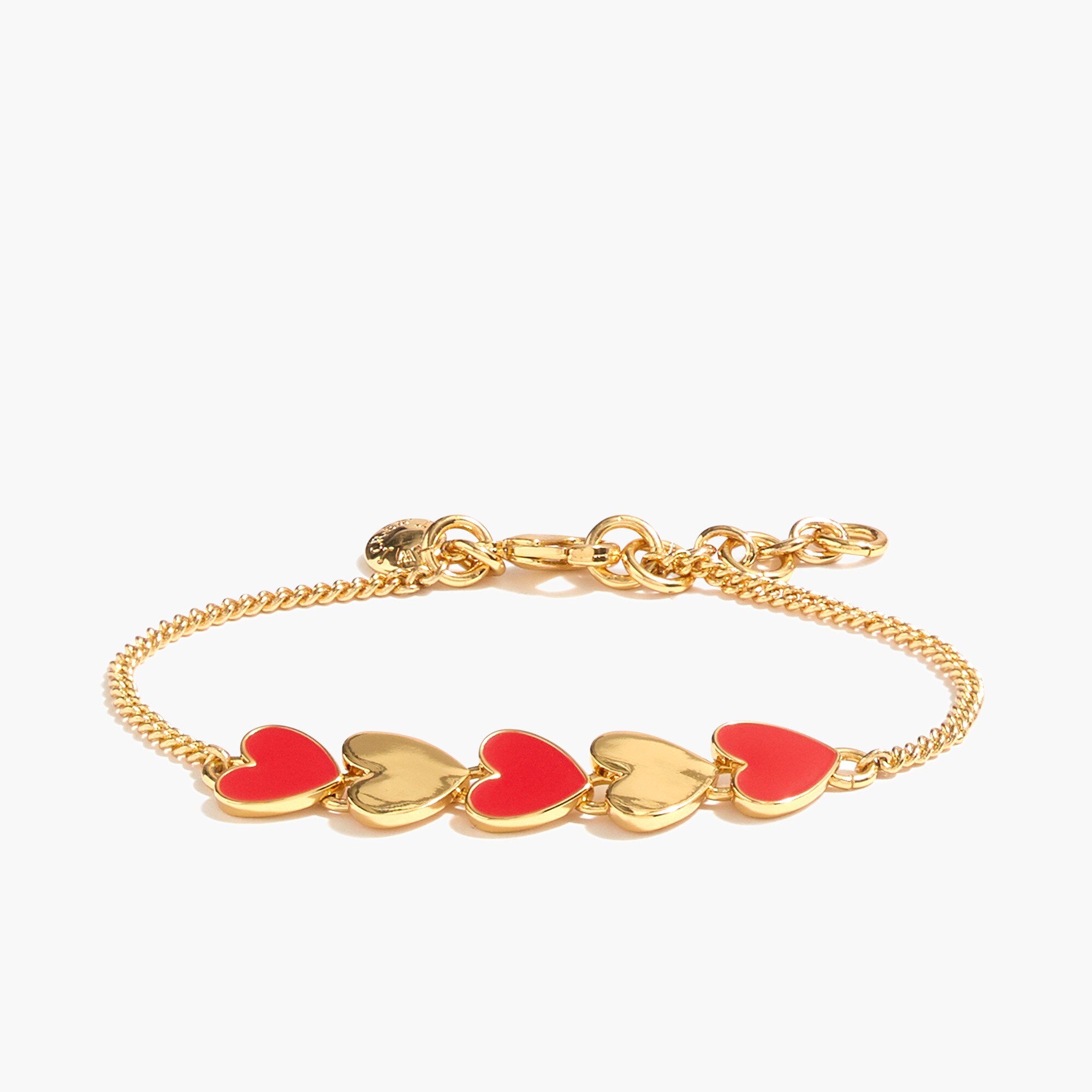 Enamel and gold heart bracelet