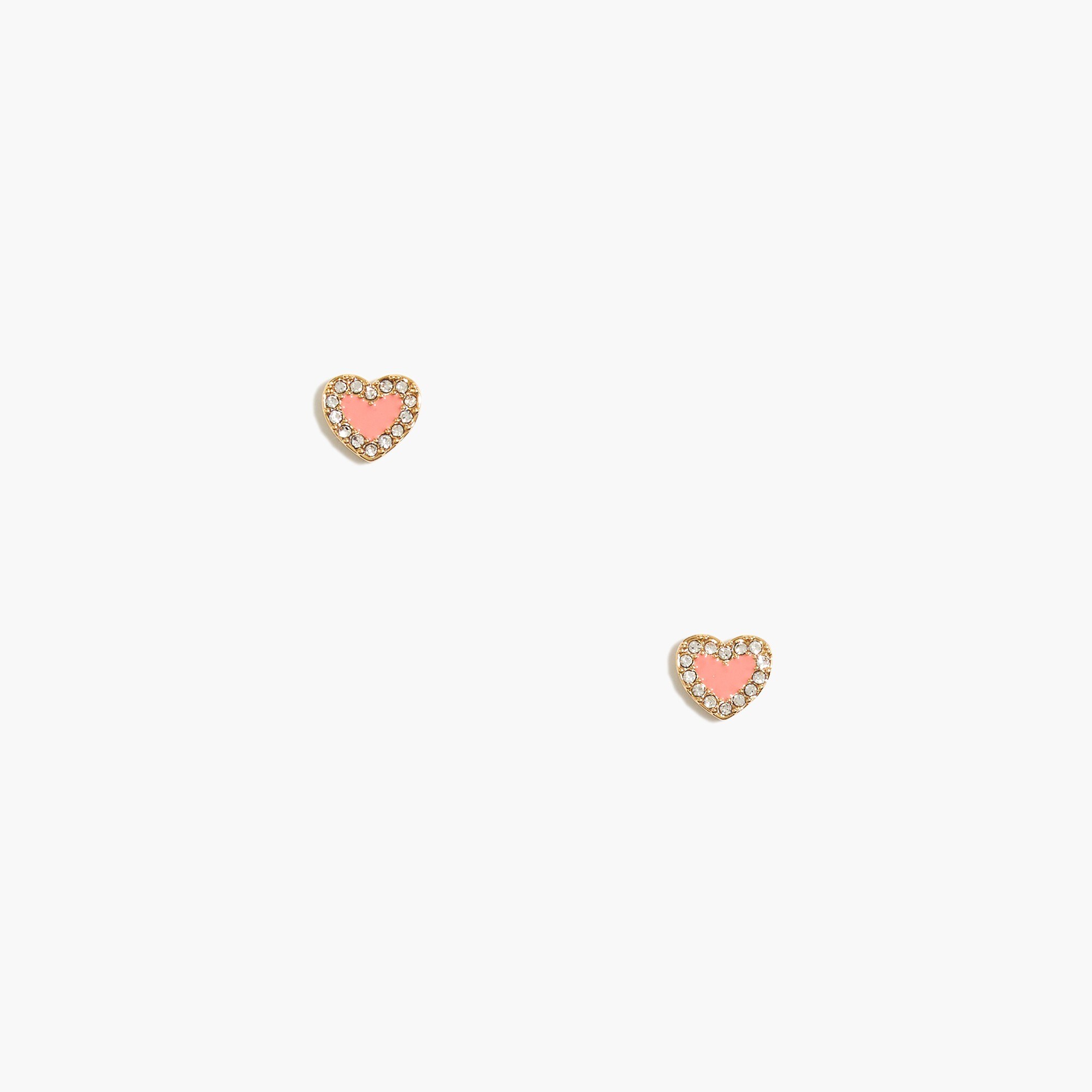 Enamel heart stud earrings