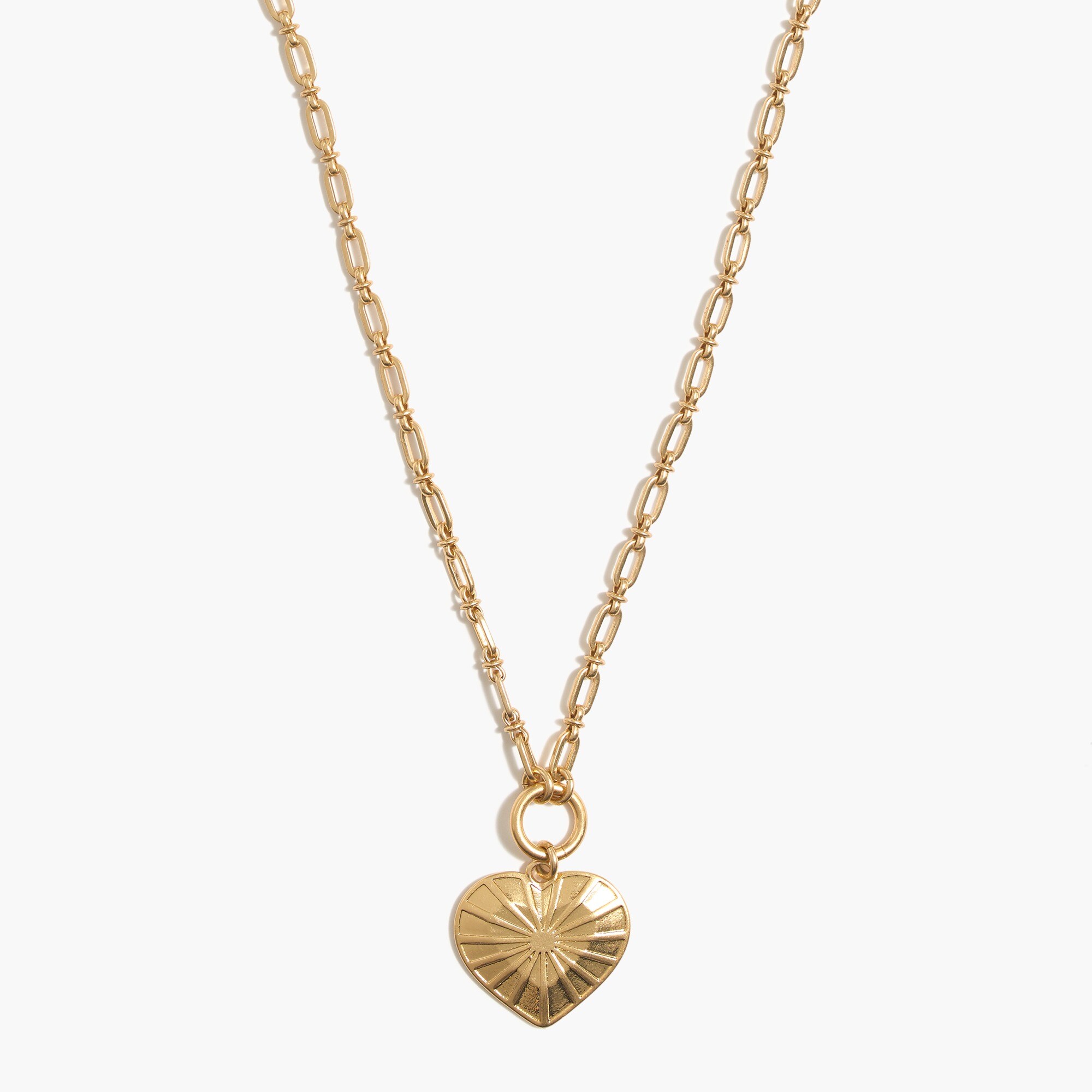 Chunky chain heart pendant necklace