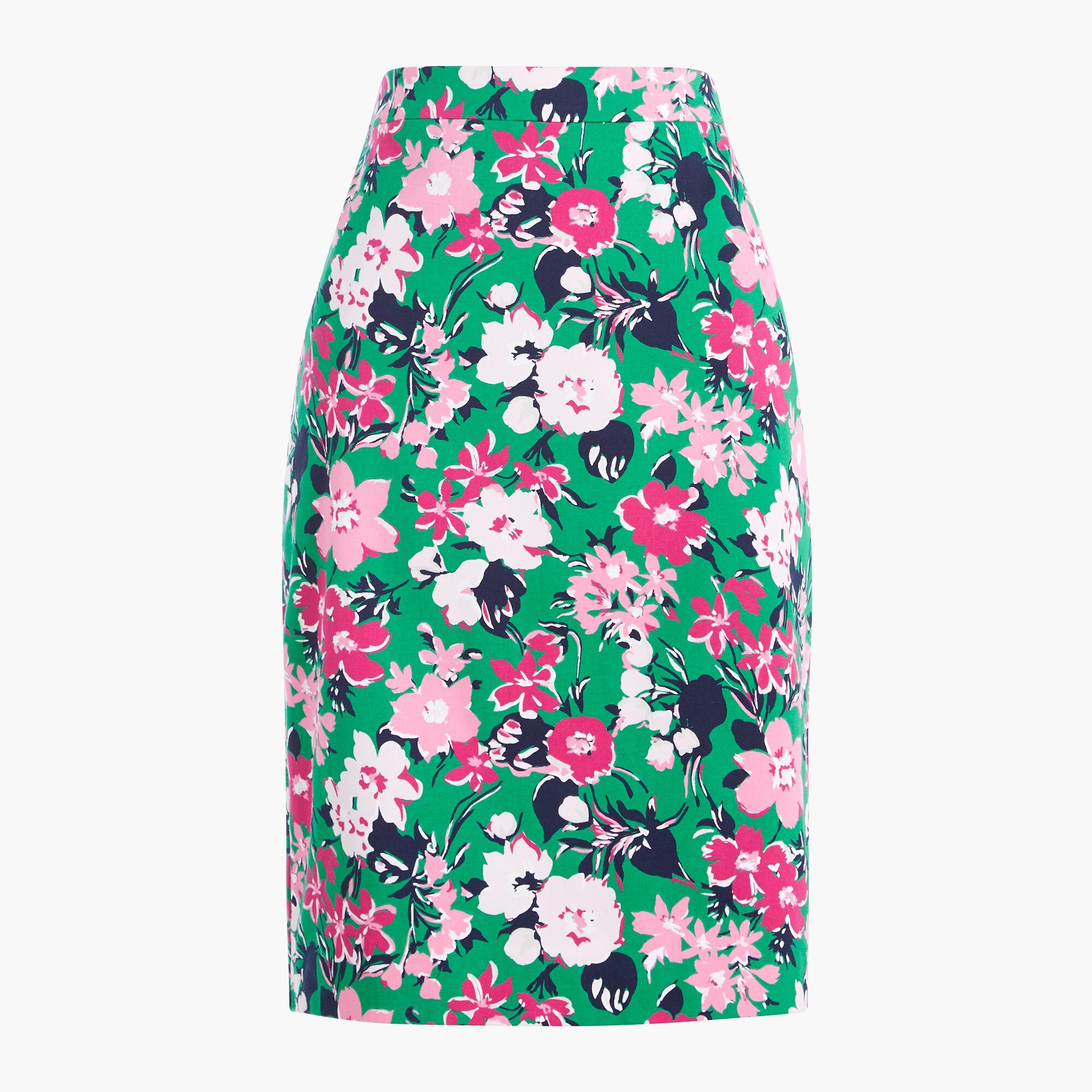 cotton sateen pencil skirt for women