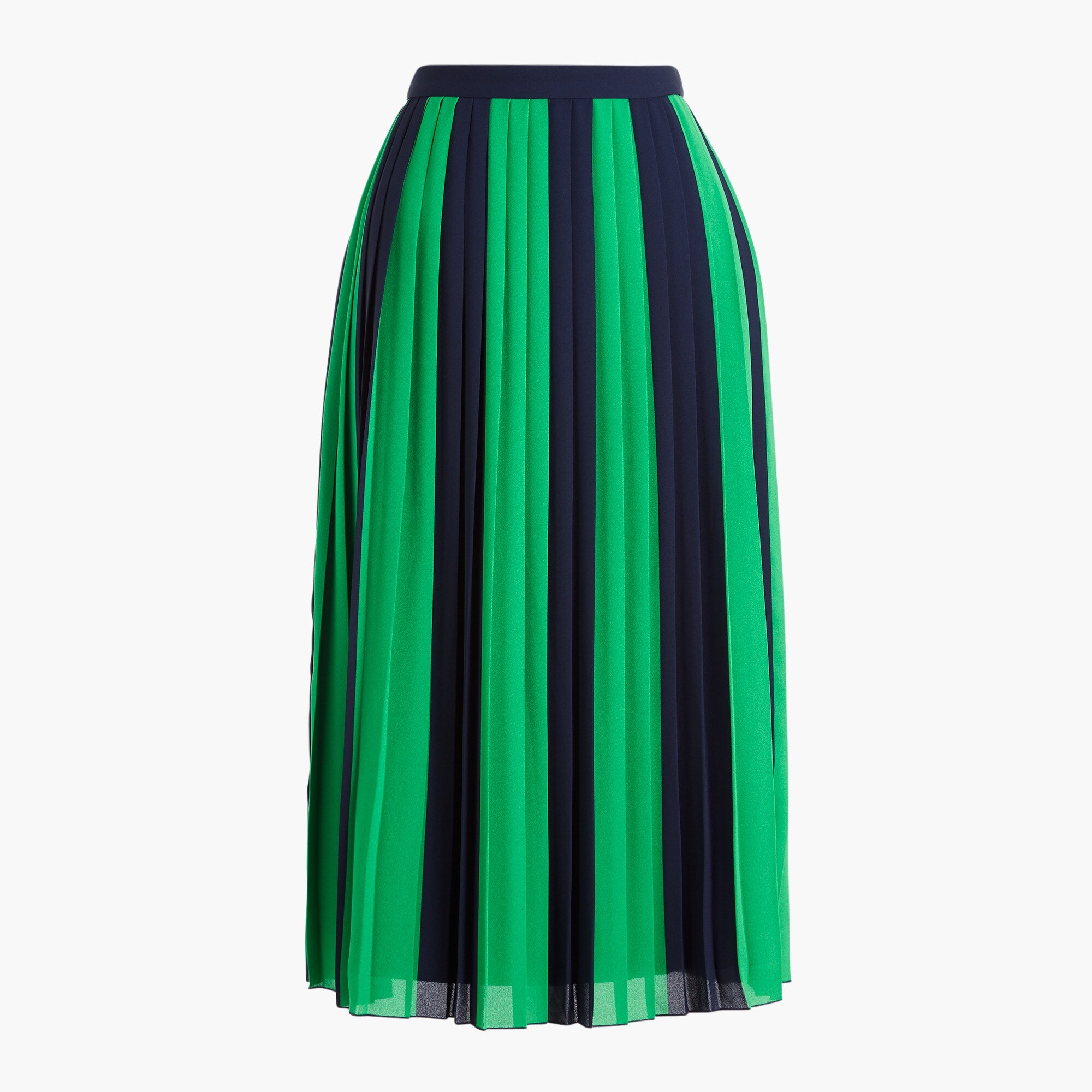 Striped Pleated Midi Skirt For Women | Factory