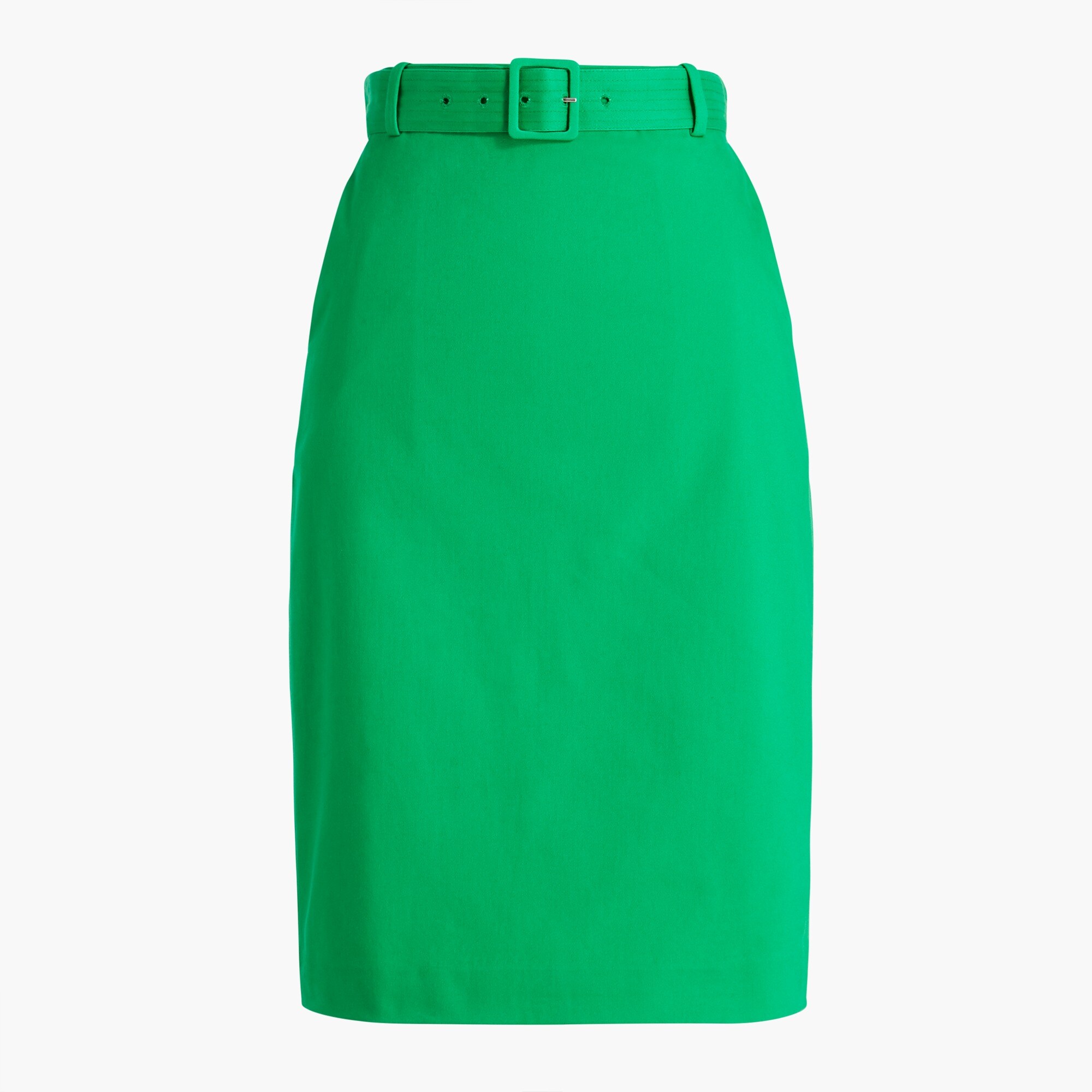 sateen belted pencil skirt for women