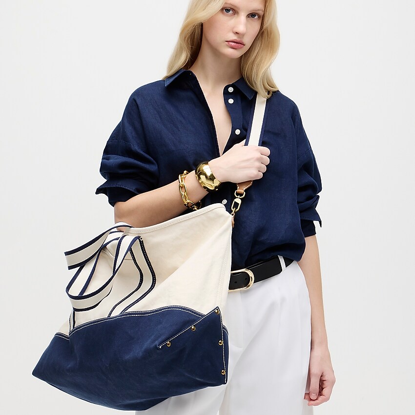 j.crew: weekender montauk tote for women, right side, view zoomed