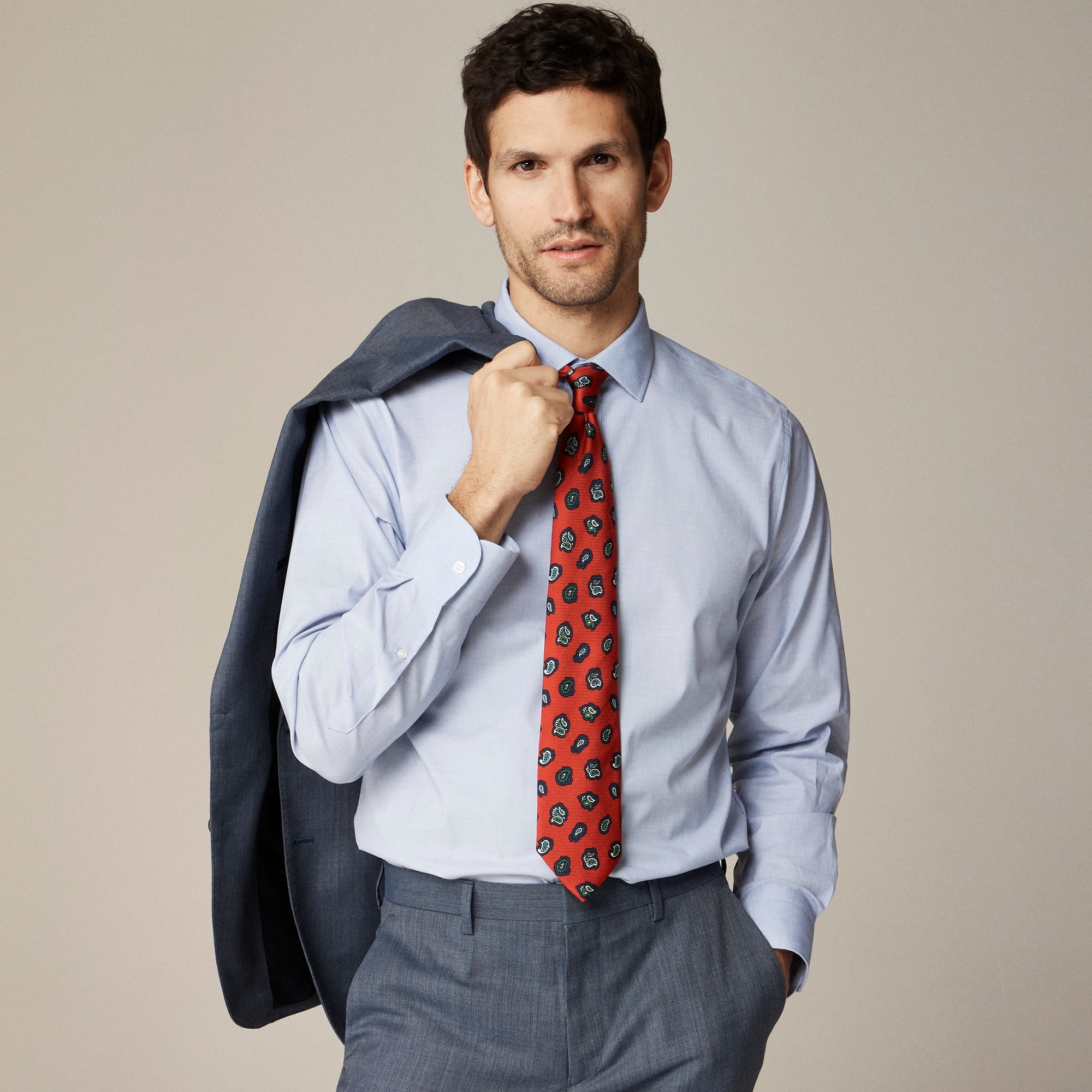 slim fit dress slacks Slim Fit Ribbed Solid Total Stretch Shirt – Perry Ellis main image 0
