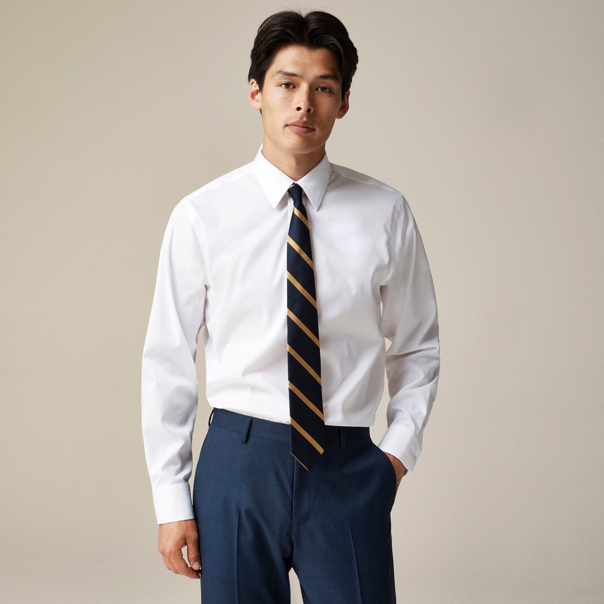  Tall Bowery wrinkle-free stretch cotton shirt with spread collar