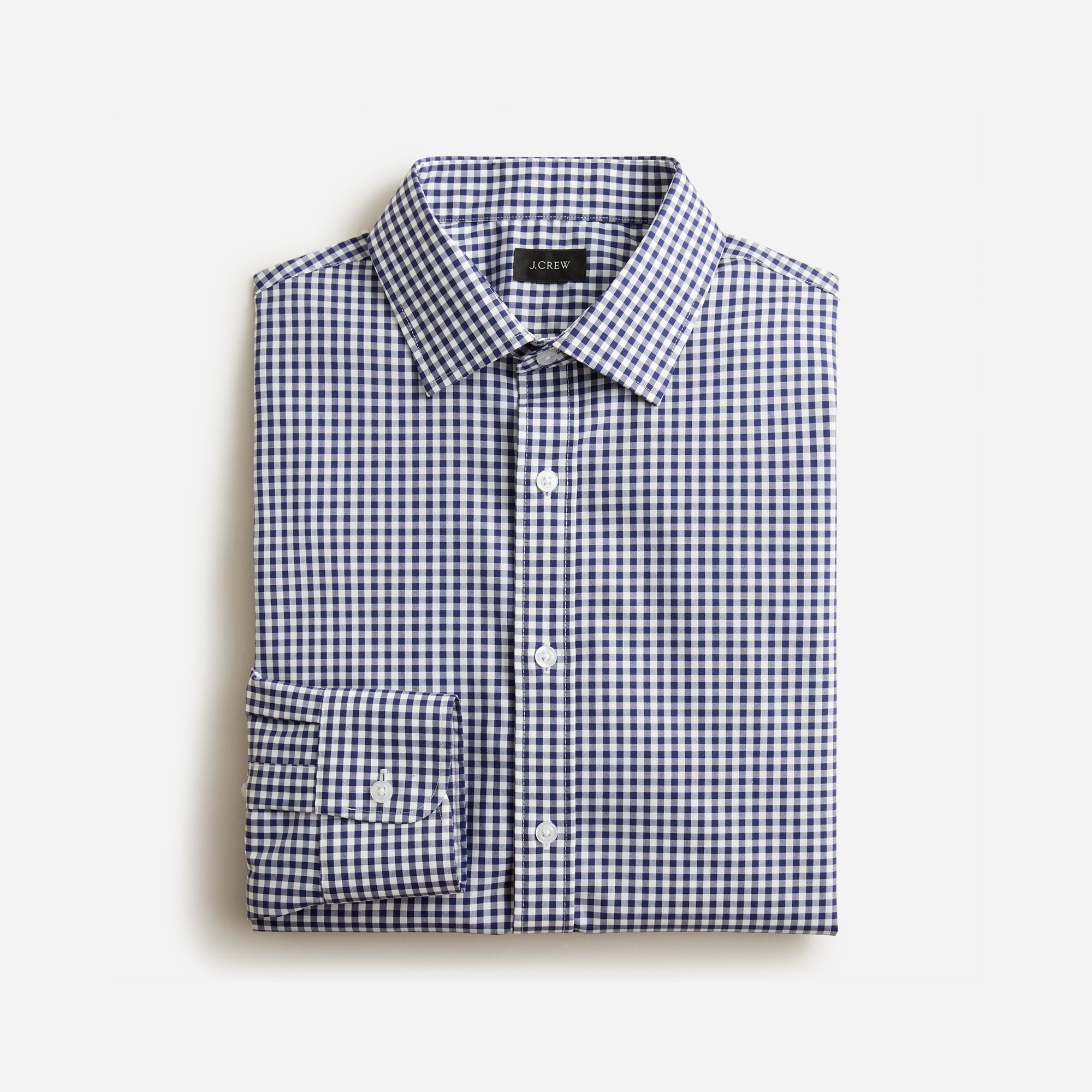  Slim-fit Bowery wrinkle-free stretch cotton shirt with spread collar
