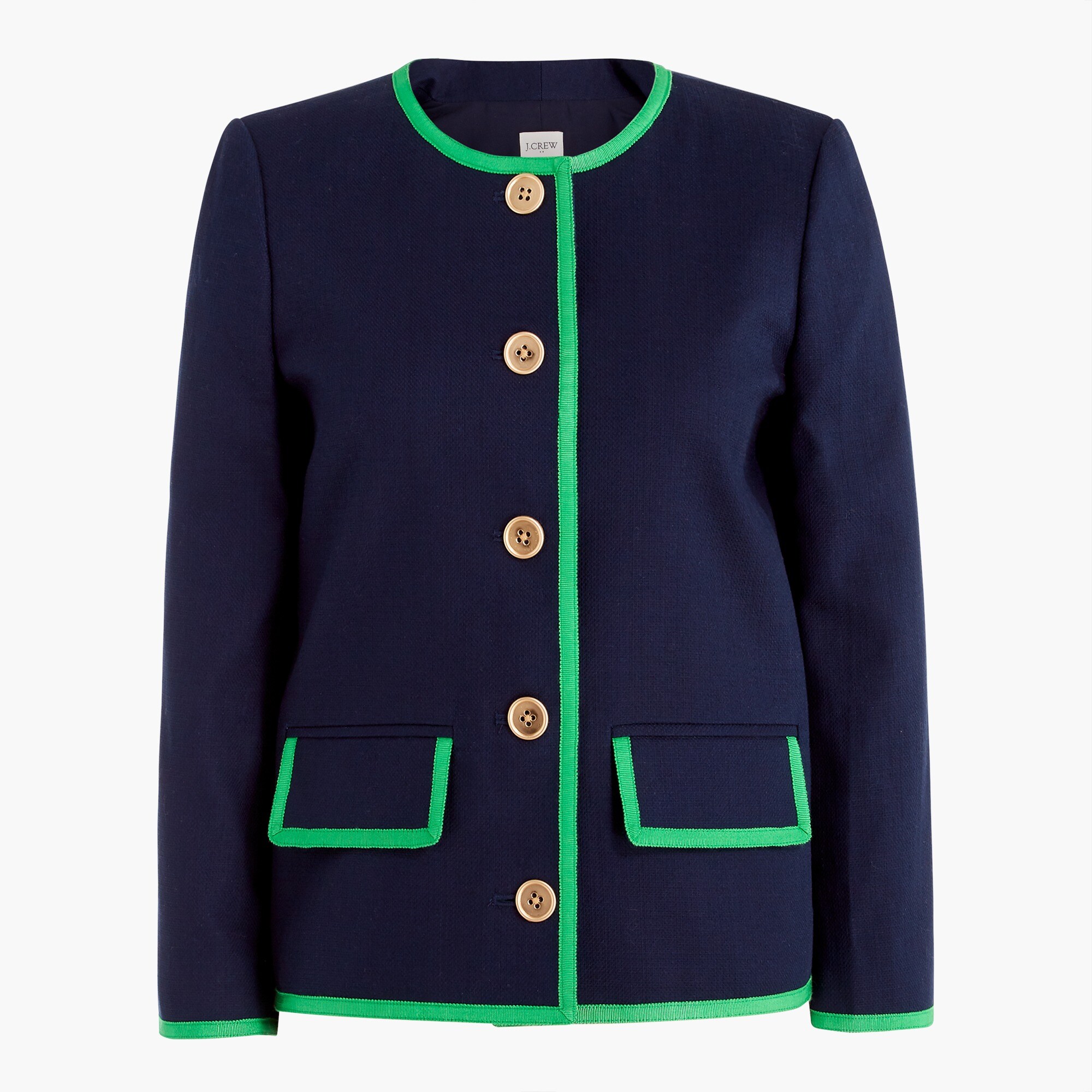 Tipped lady jacket in basketweave