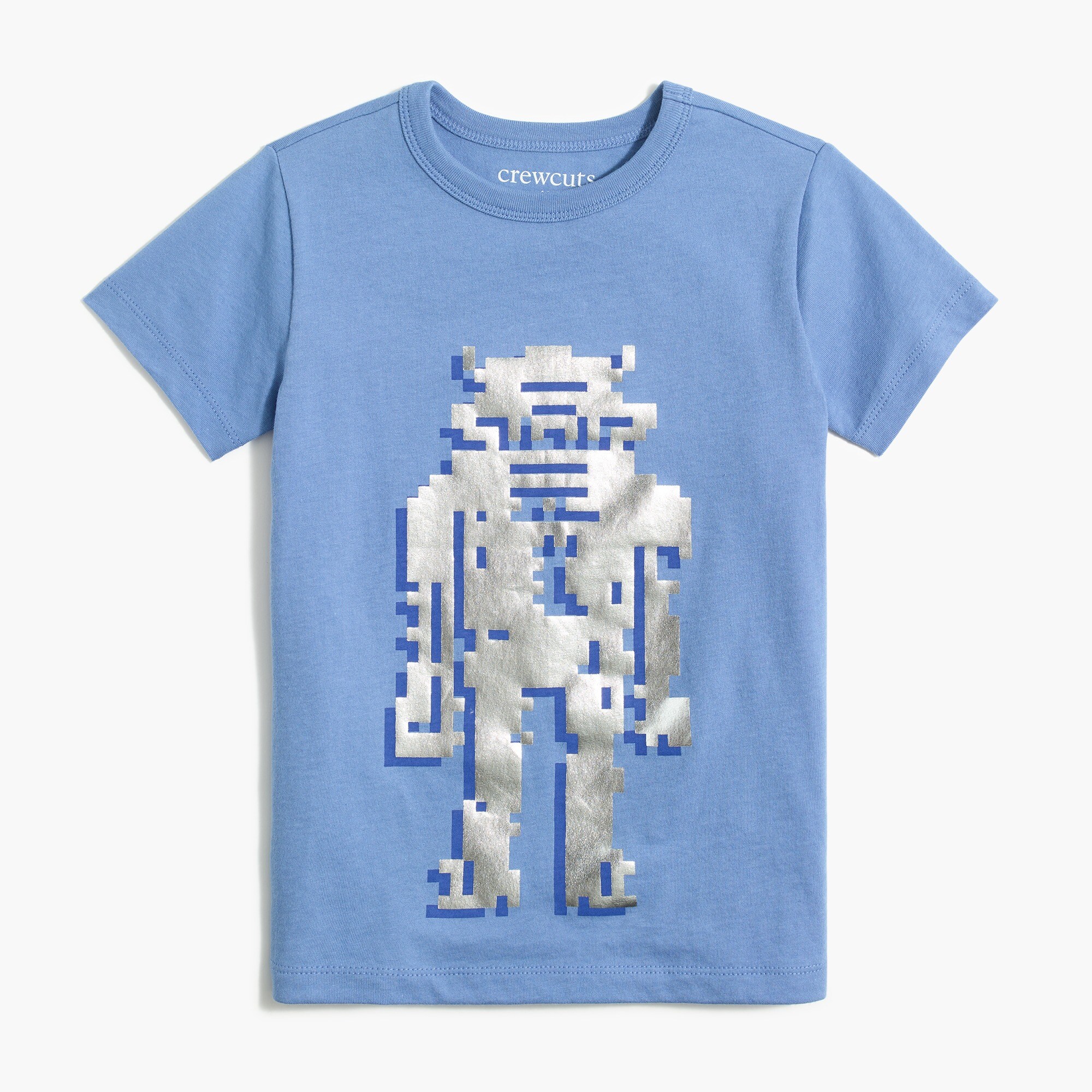 Boys' metallic robot graphic tee