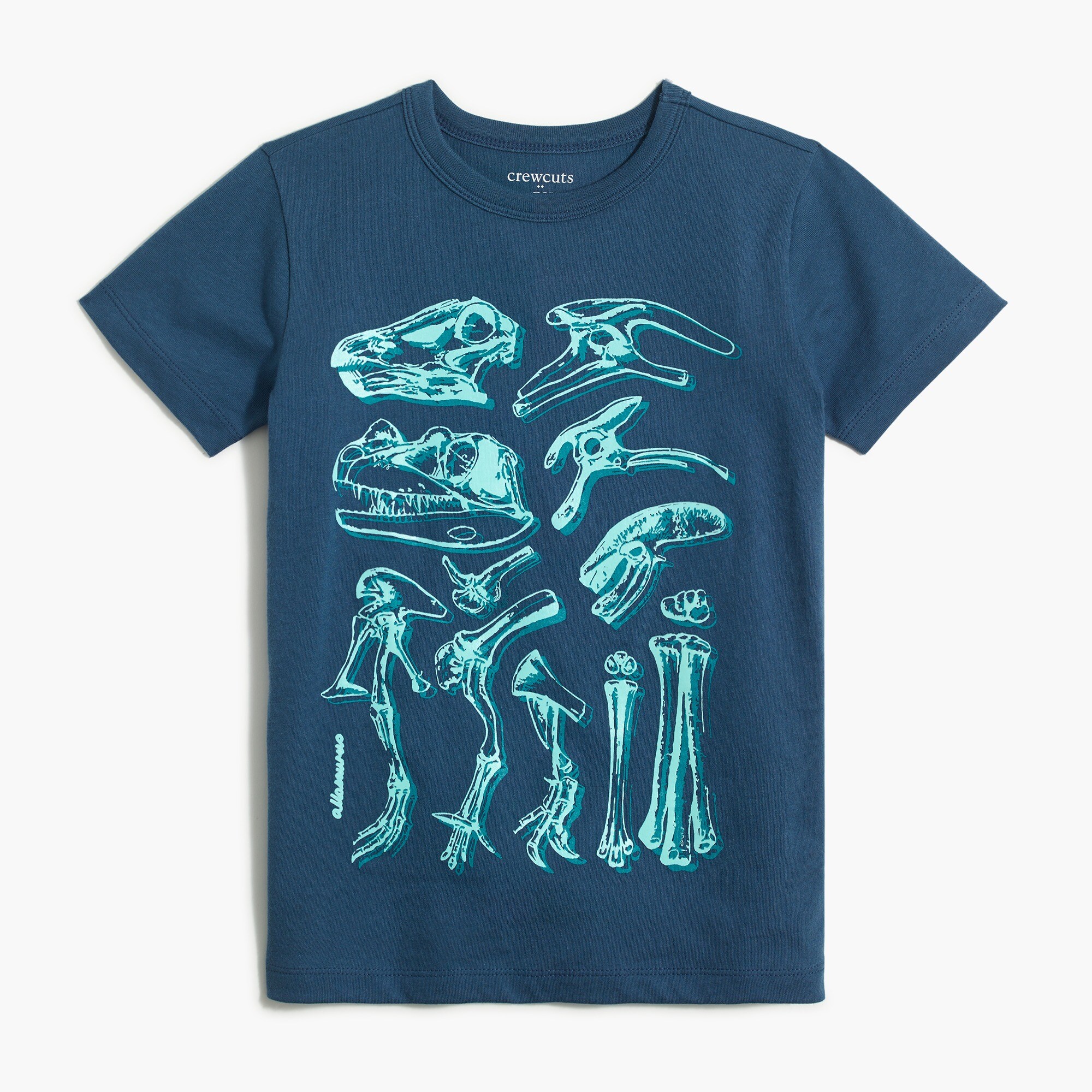 Boys' glow-in-the-dark dinosaur bones graphic tee