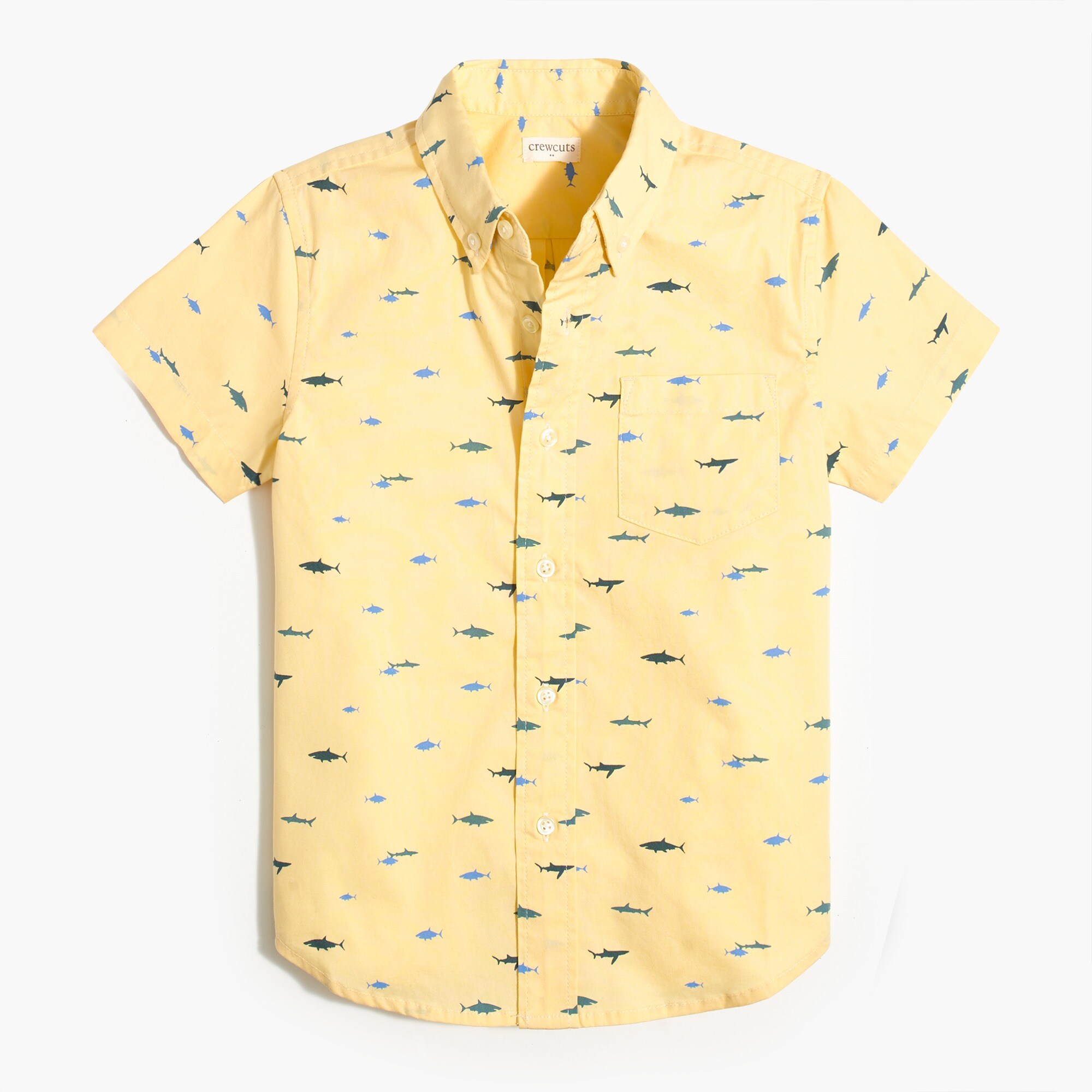 Boys' sharks short-sleeve button-down shirt