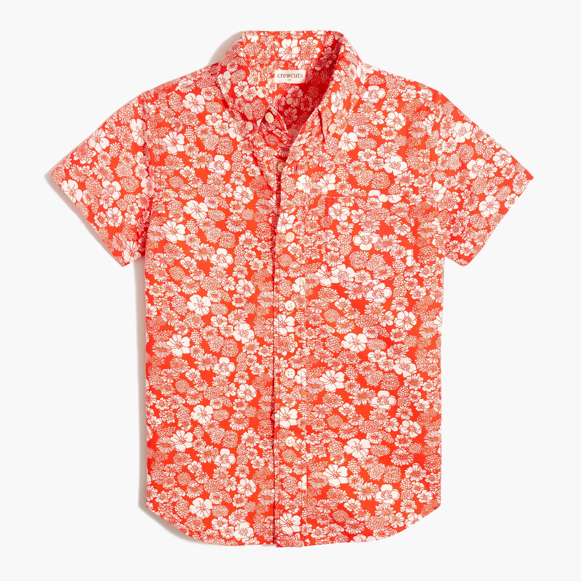 Boys' ditsy floral short-sleeve button-down shirt
