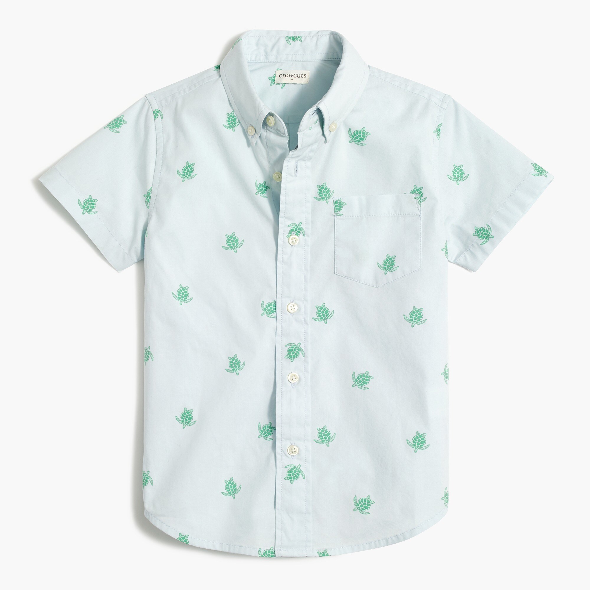 Boy's turtle short-sleeve button-down shirt