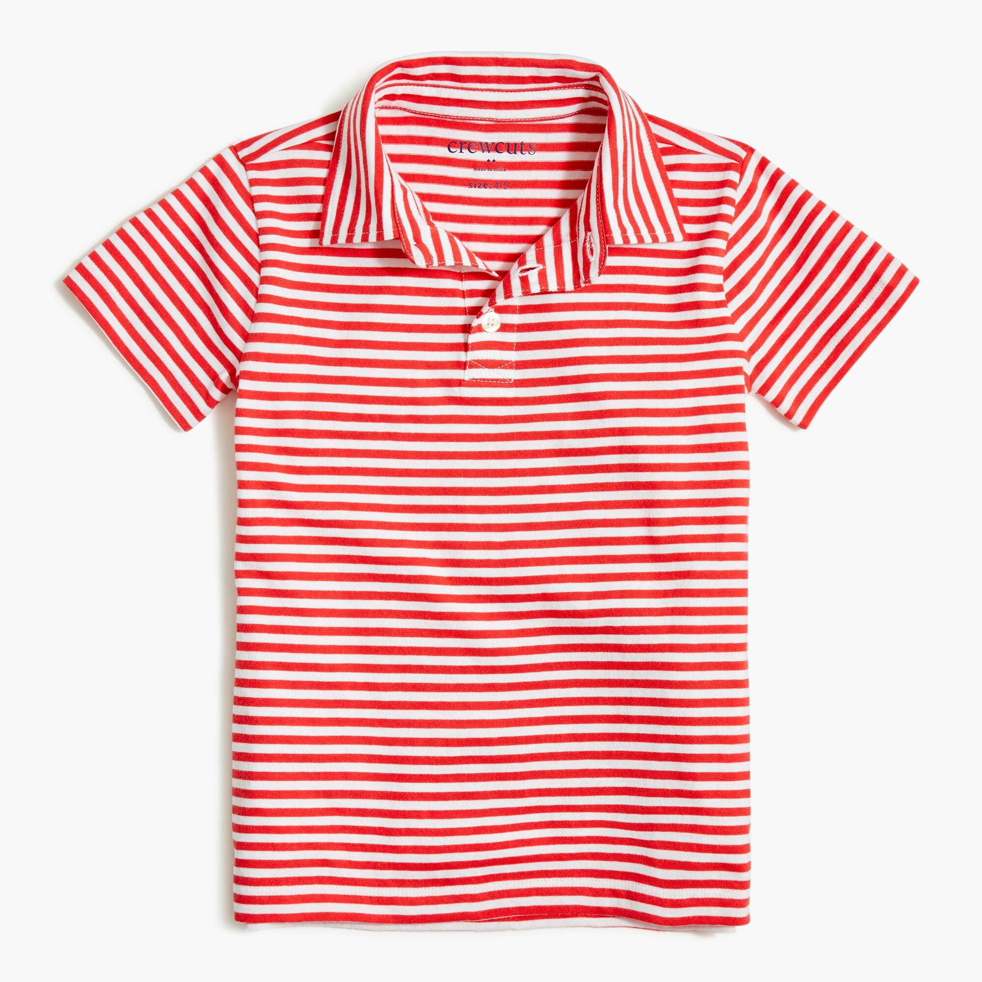 Boys' striped jersey polo shirt