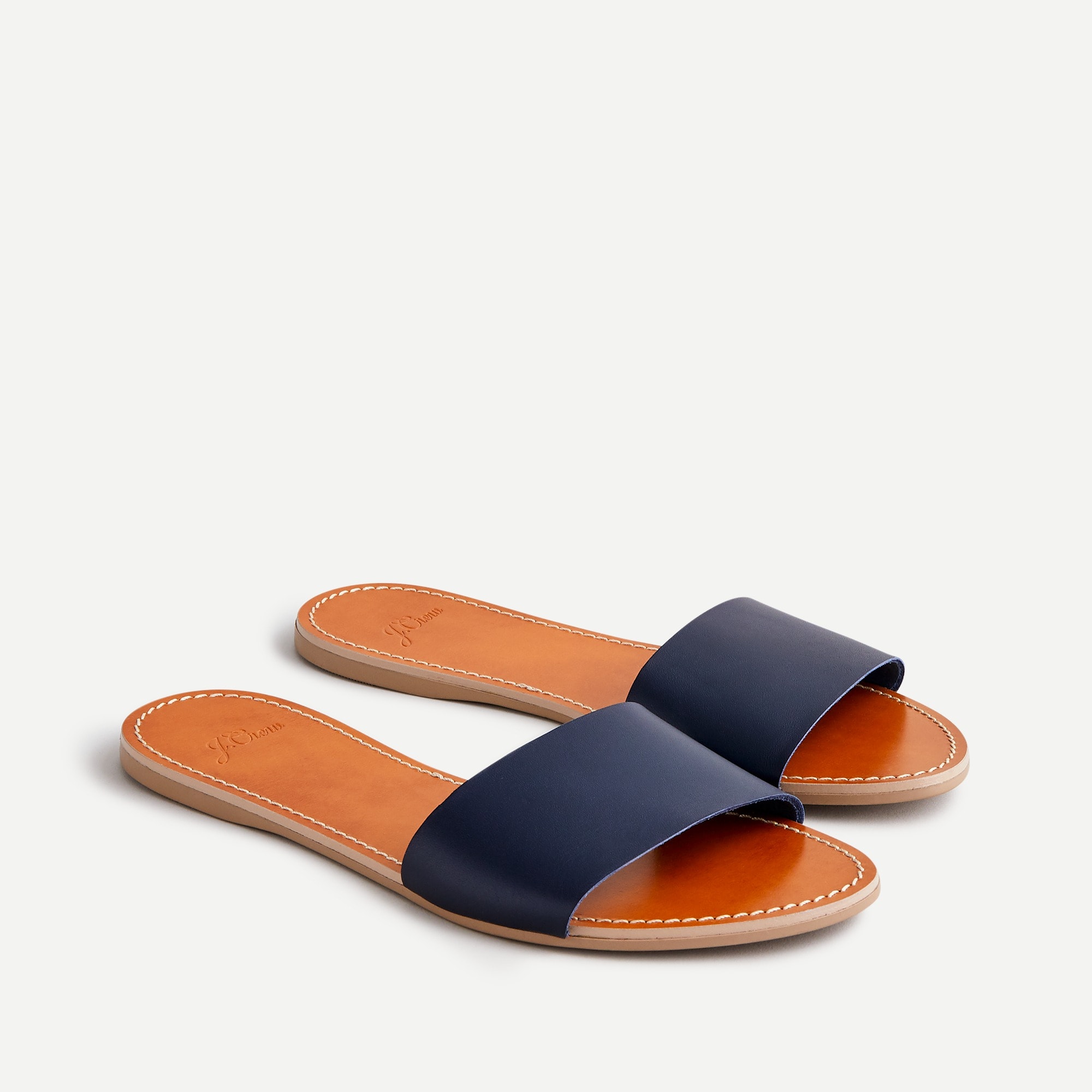 Capri slide sandals in vachetta leather