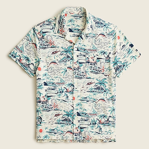 mens Short-sleeve camp-collar Harbor shirt in print