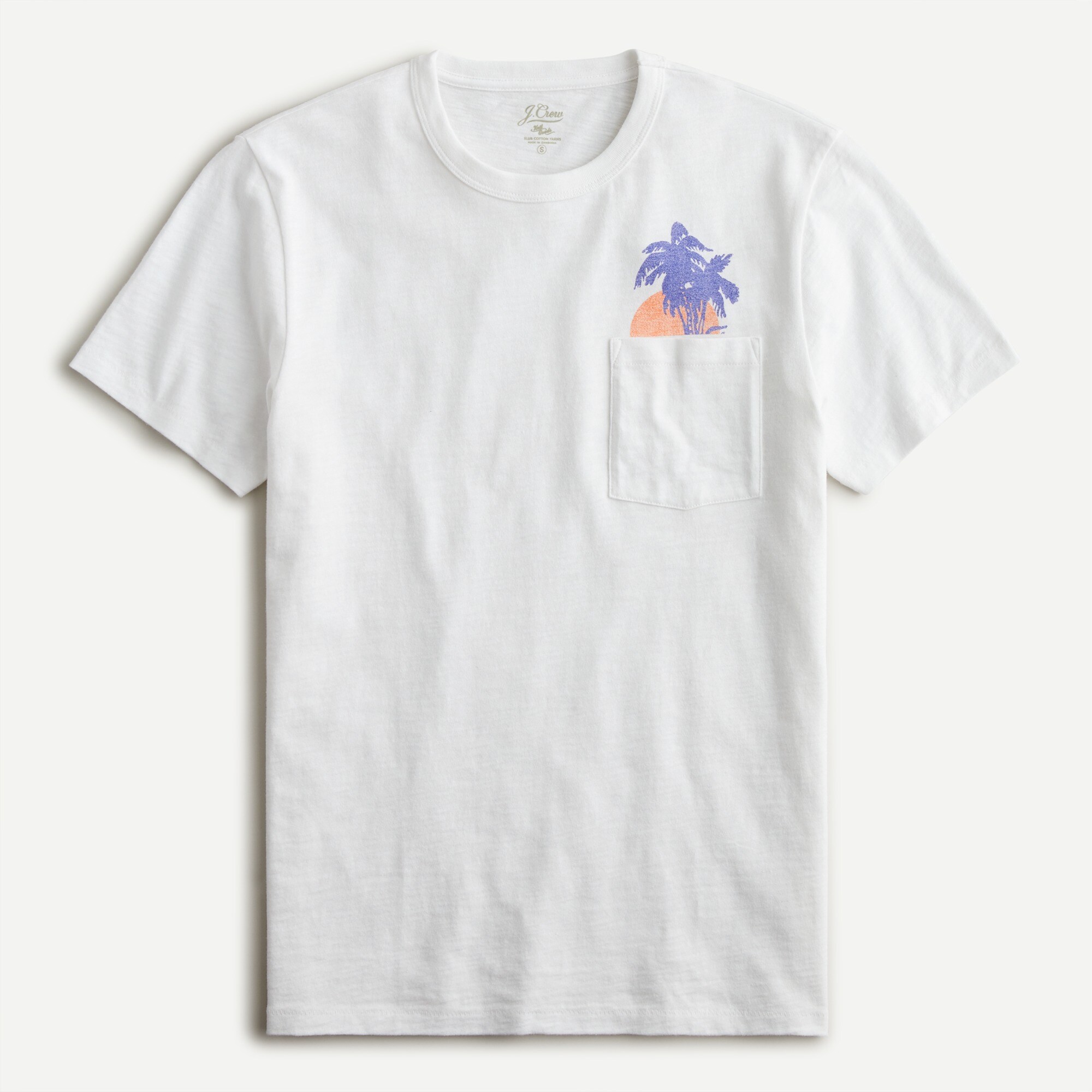 Slub cotton graphic pocket T-shirt