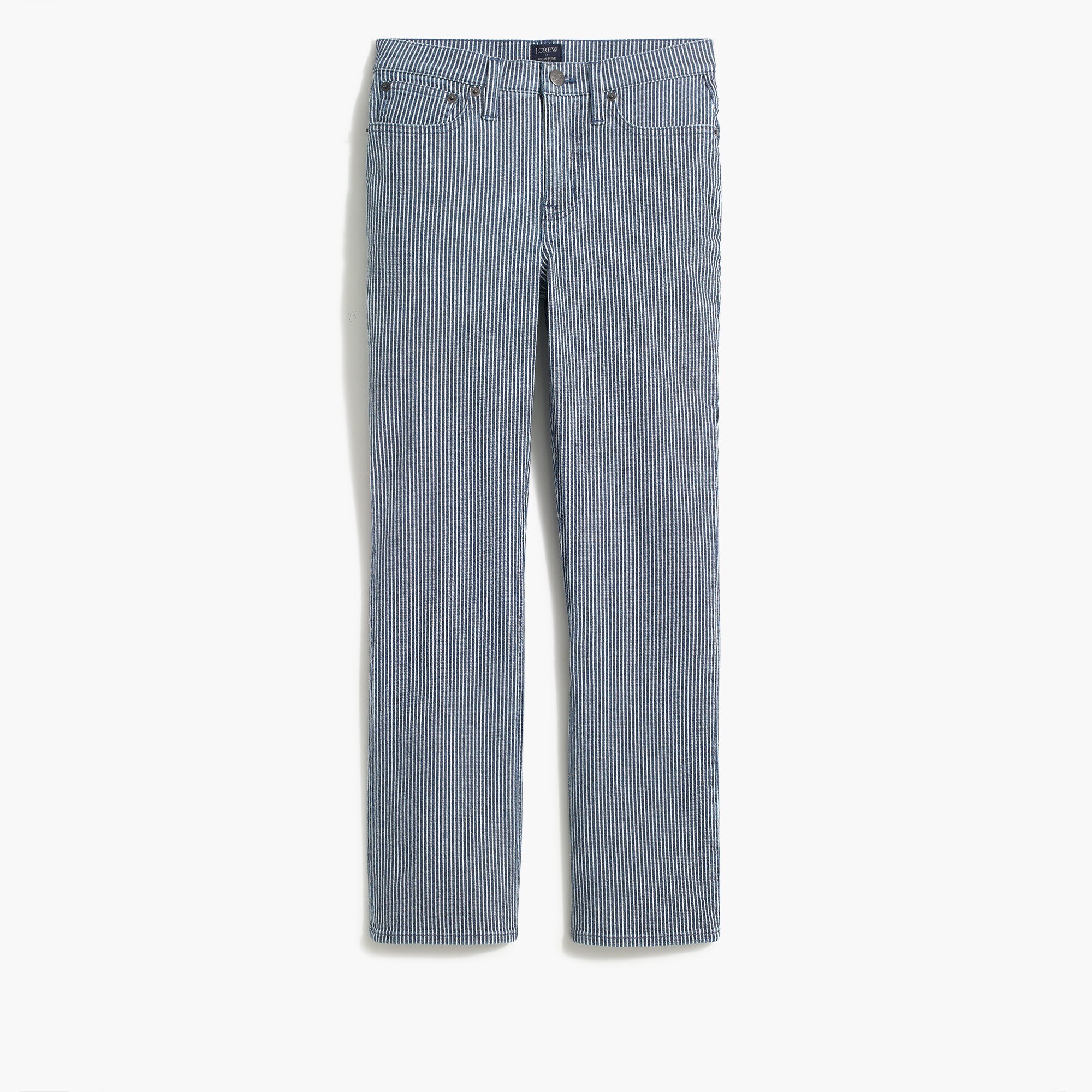 High-rise flare crop jean with piper stripe