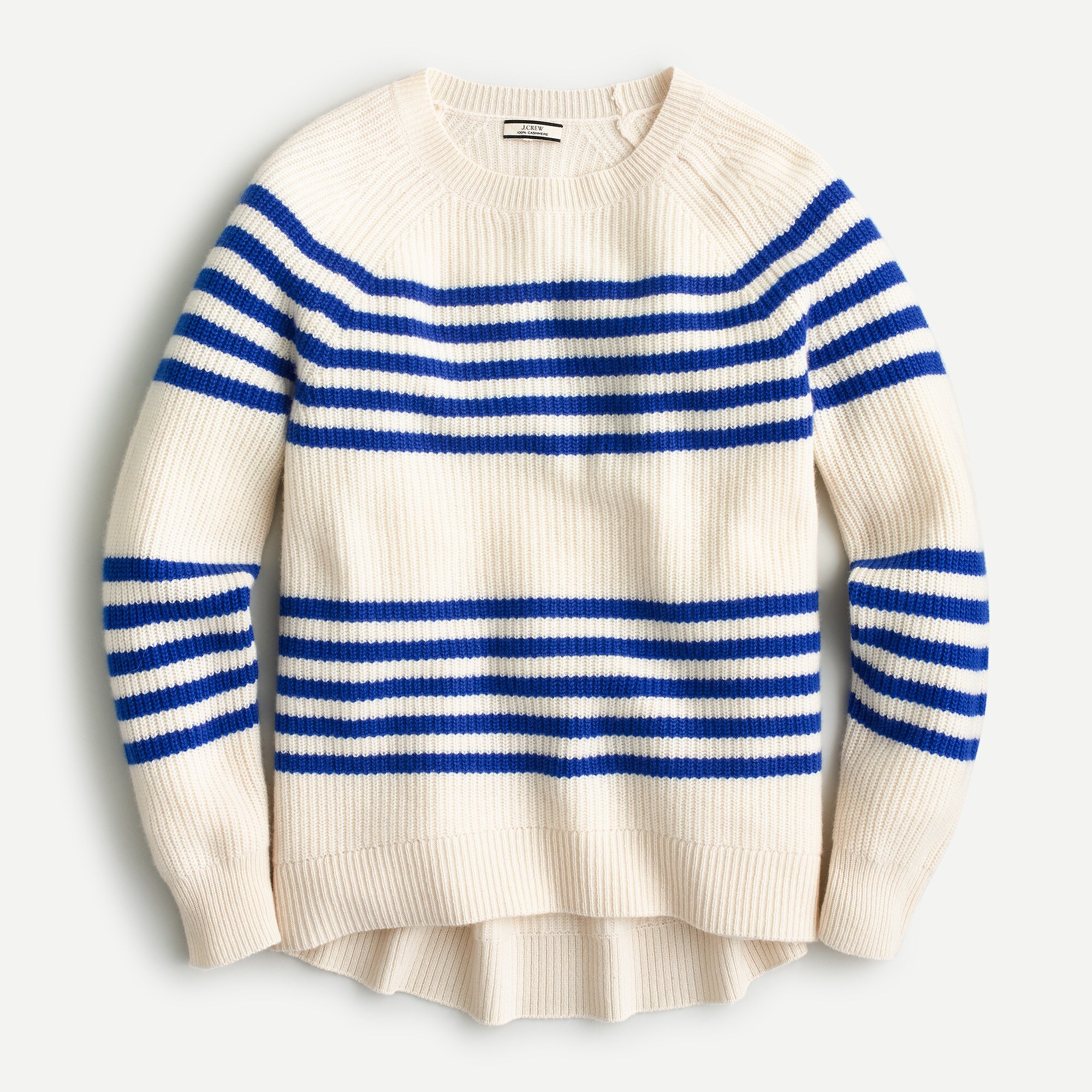 Ribbed Cashmere Crewneck Sweater In Stripe For Women | J.Crew