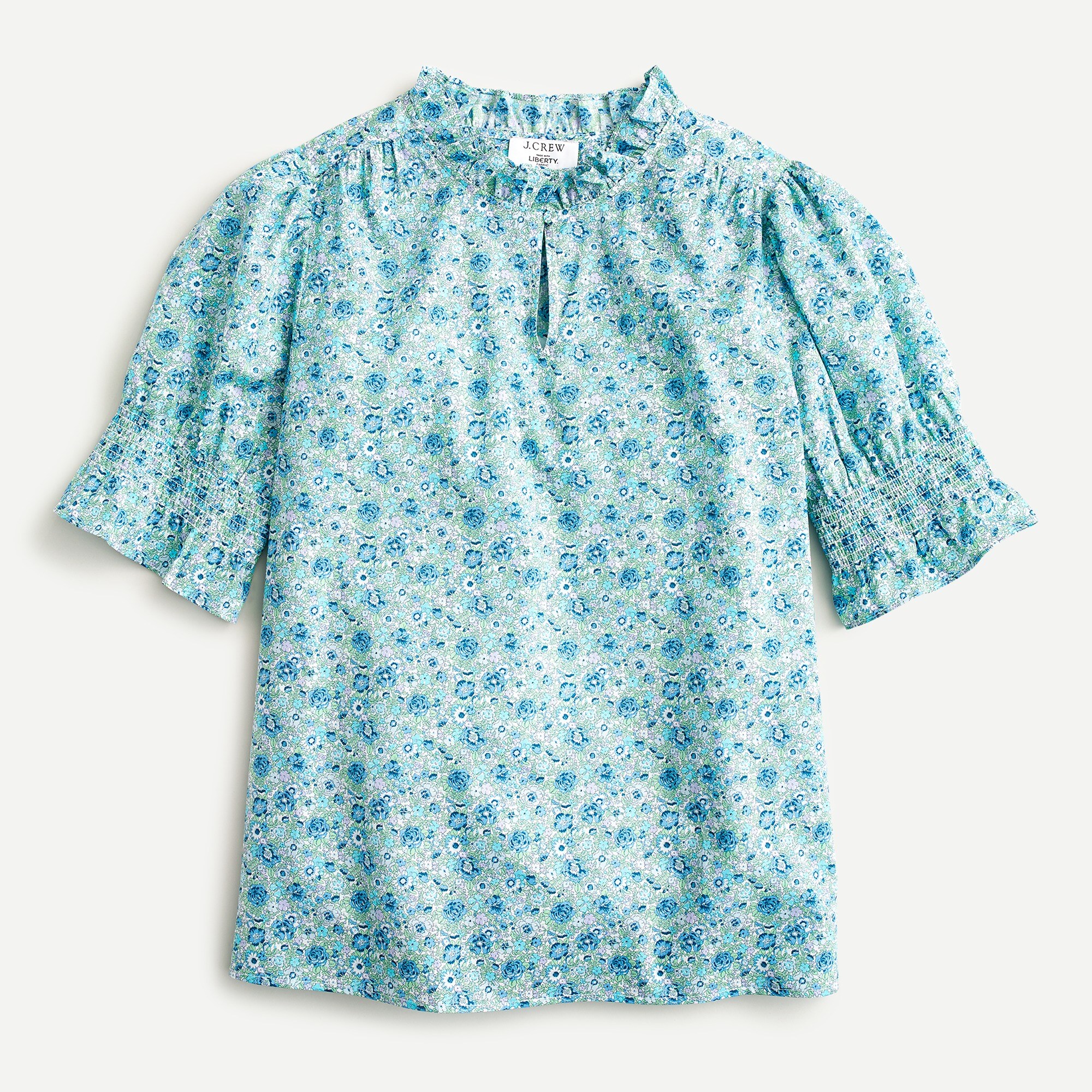 CHECK PUFF SLEEVE TOP