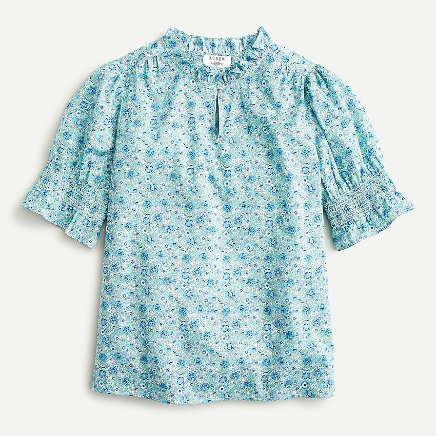 j.crew: puff-sleeve top in liberty® amelie floral for women, right side, view zoomed