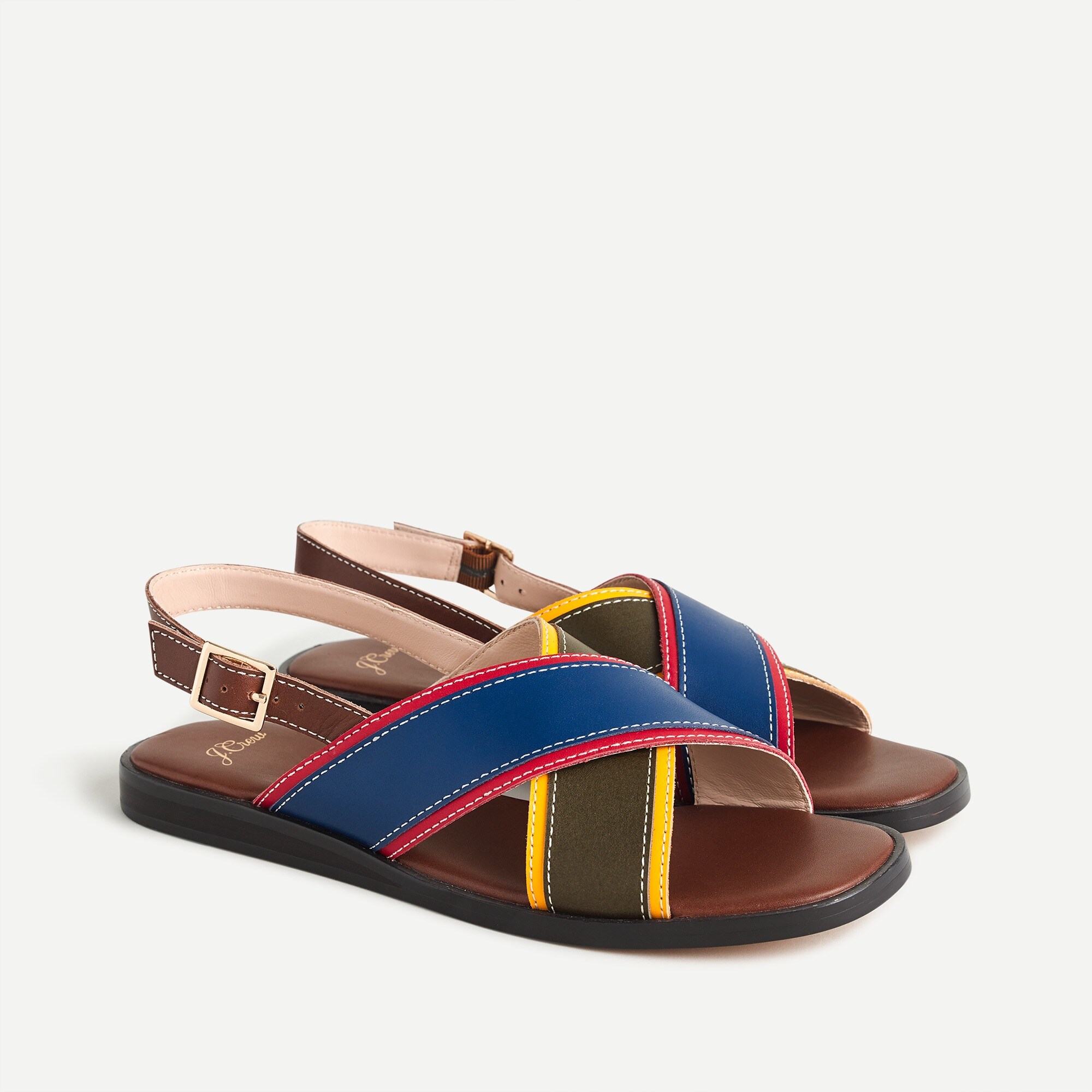 Gretchen Cross-strap Sandals In Colorblock For Women | J.Crew