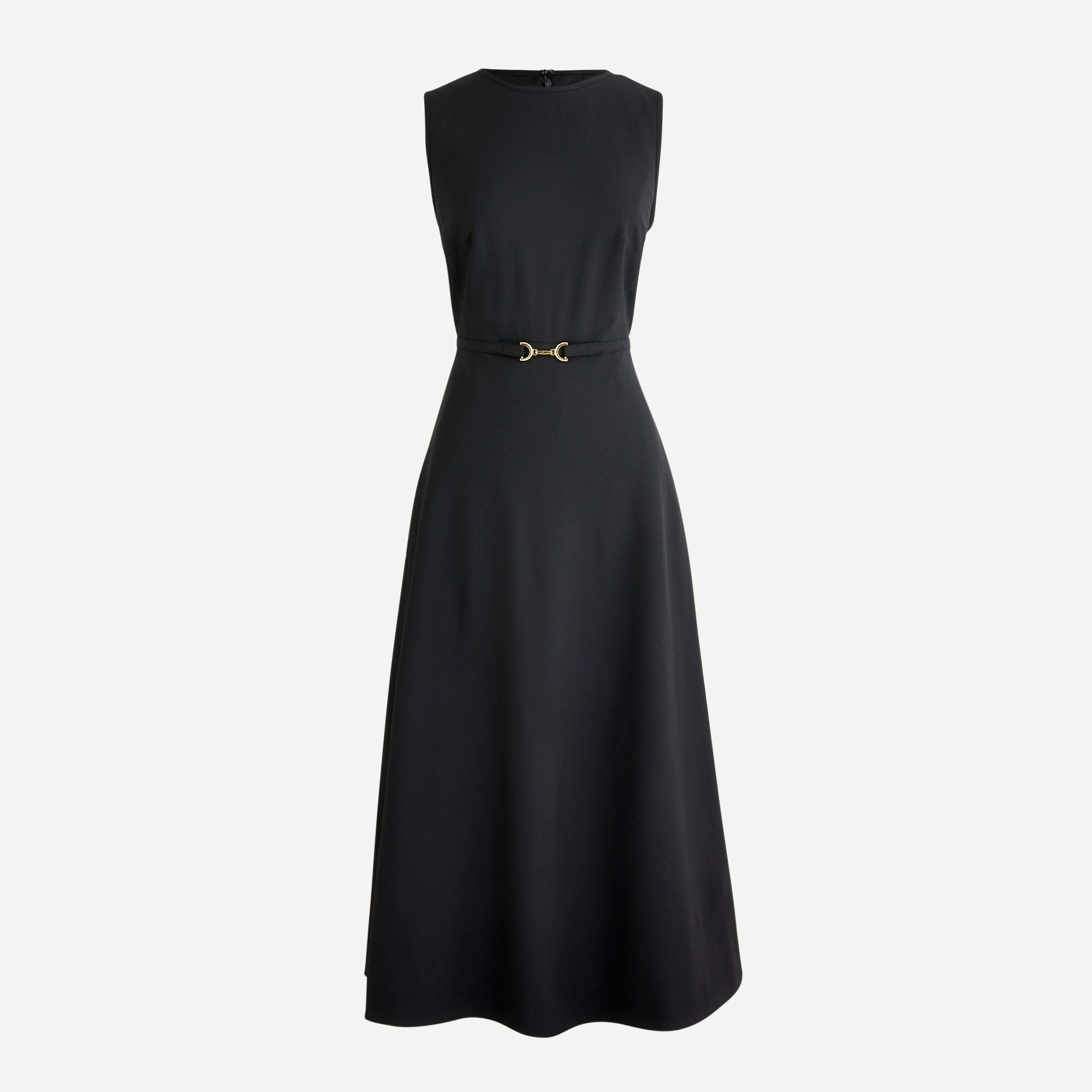A-line midi dress in Italian stretch wool