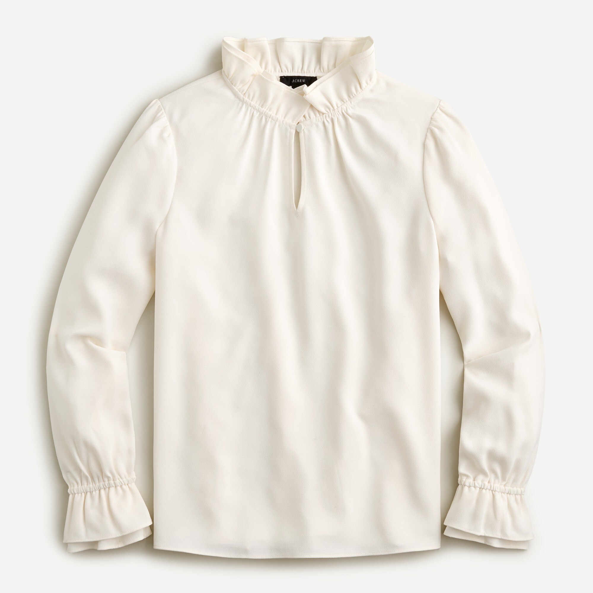 Ruffleneck top in 365 crepe