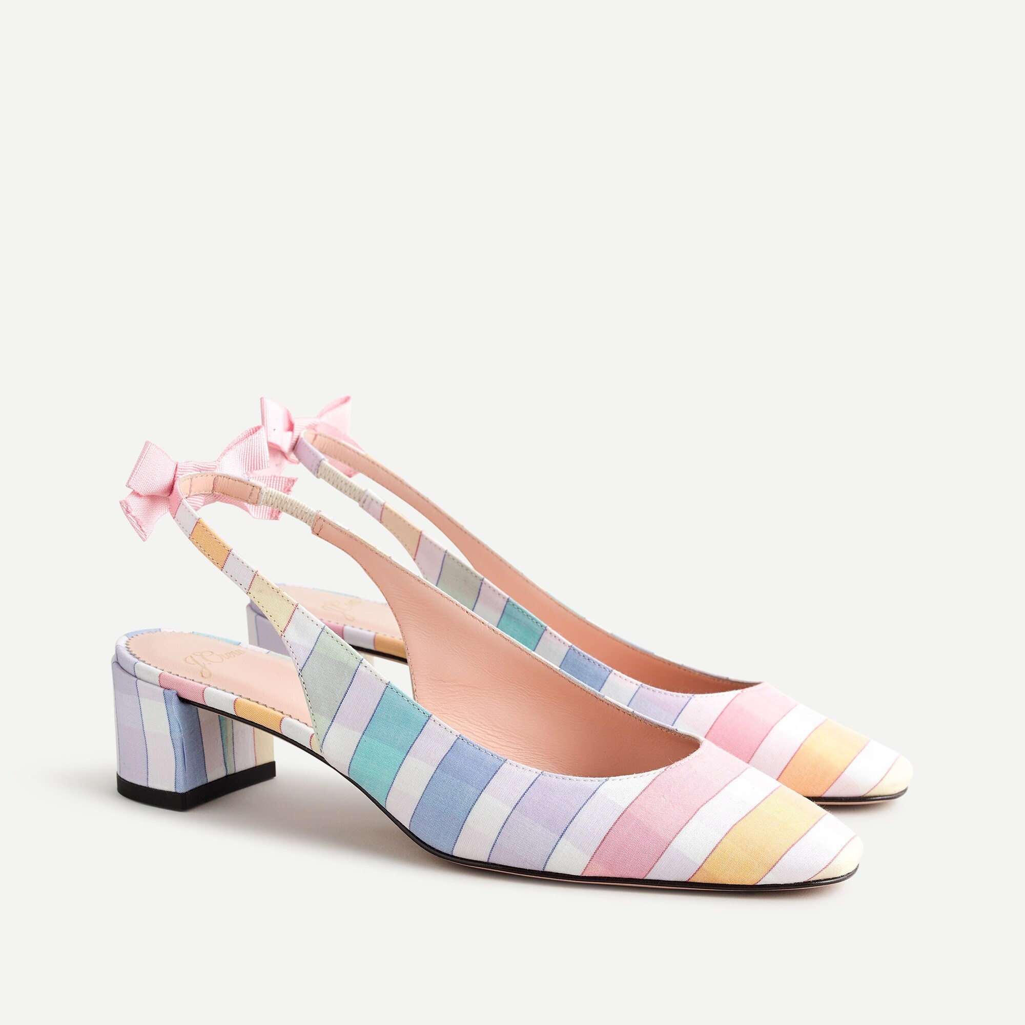 Kate Slingback Pumps In Rainbow Gingham For Women | J.Crew
