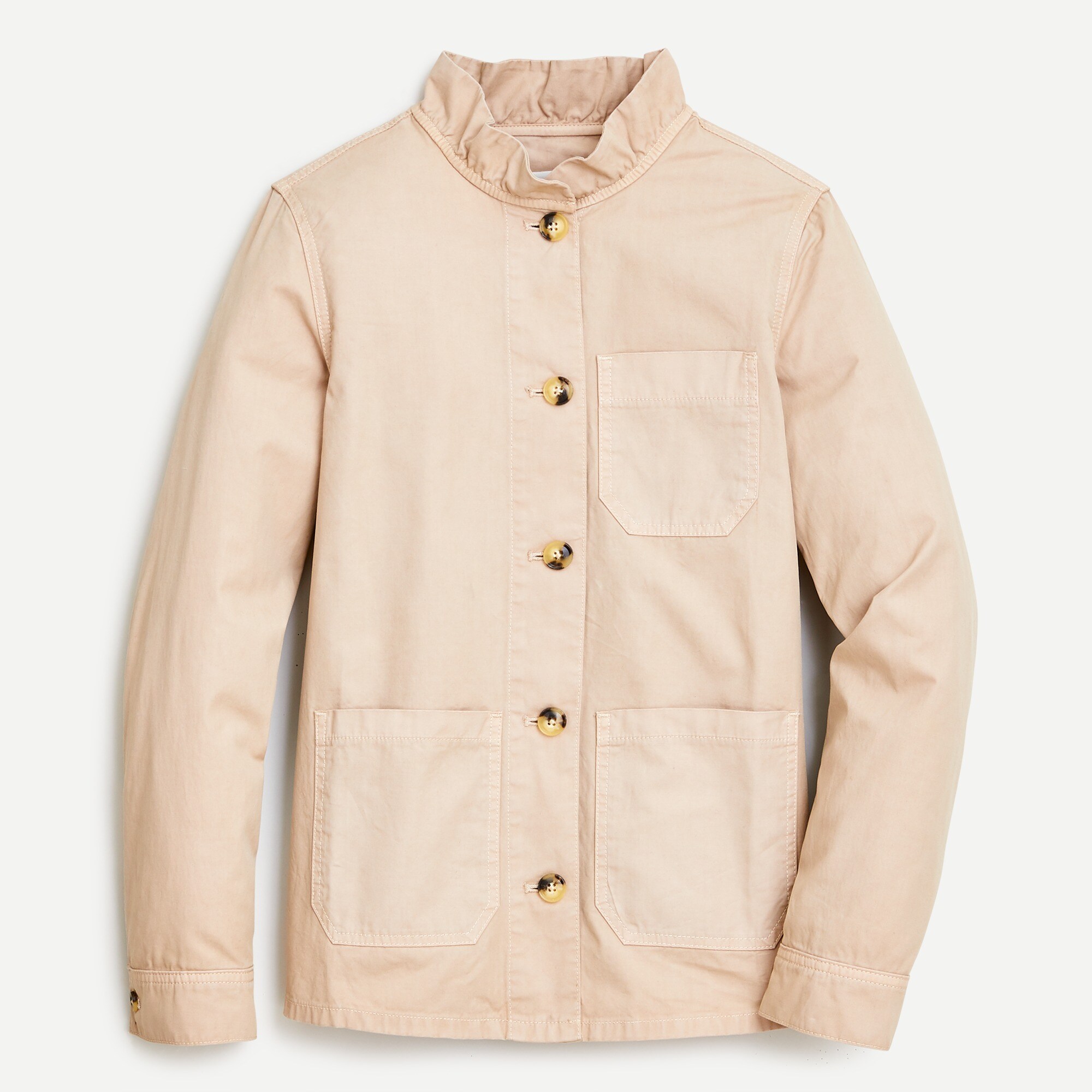 Ruffled Chino Chore Jacket For Women | J.Crew